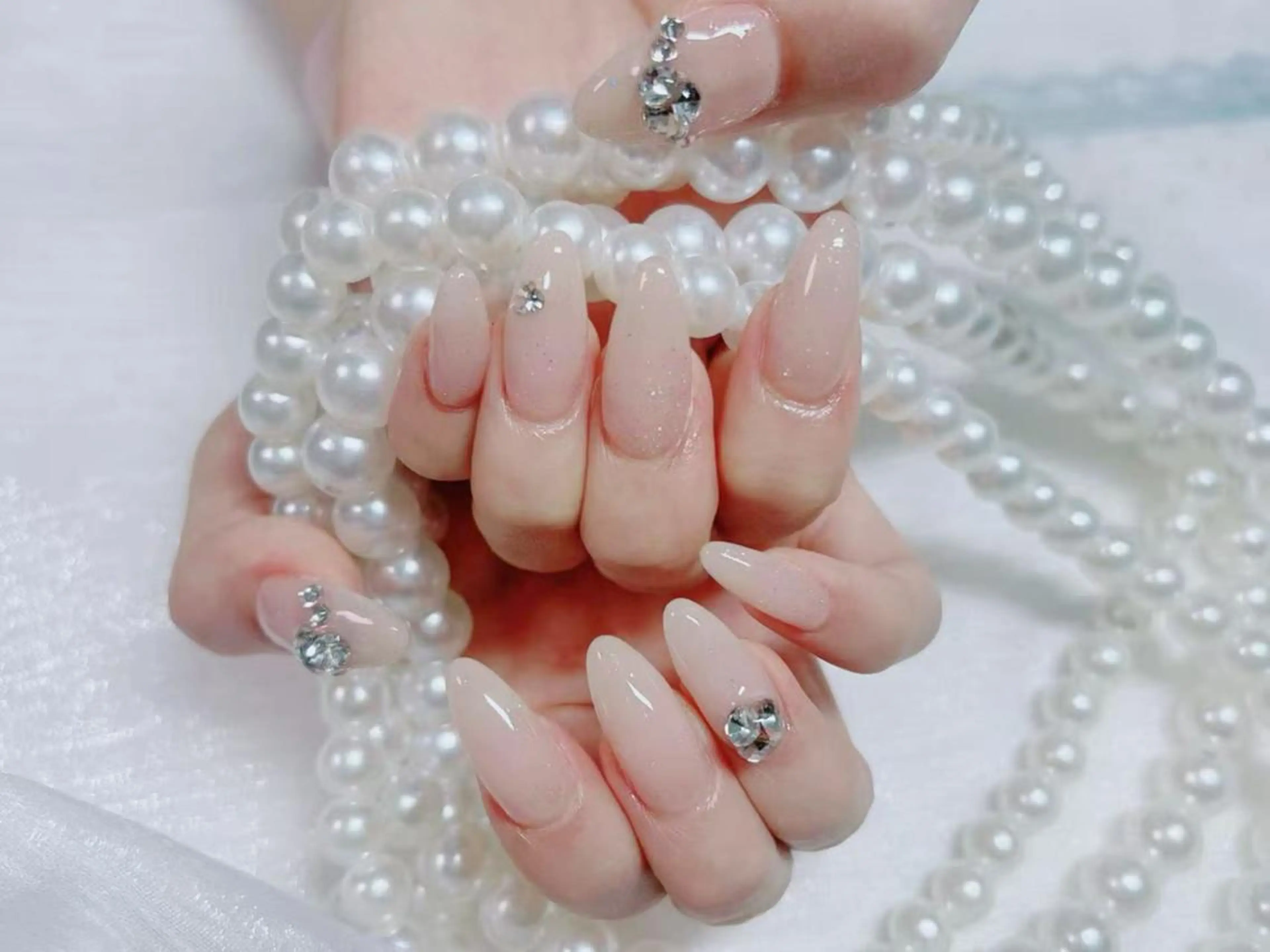 ネイル アートネイル クリアネイル 成人式 長さ出し フラッシュネイル ハンドネイル Ru na🍳のネイルデザイン