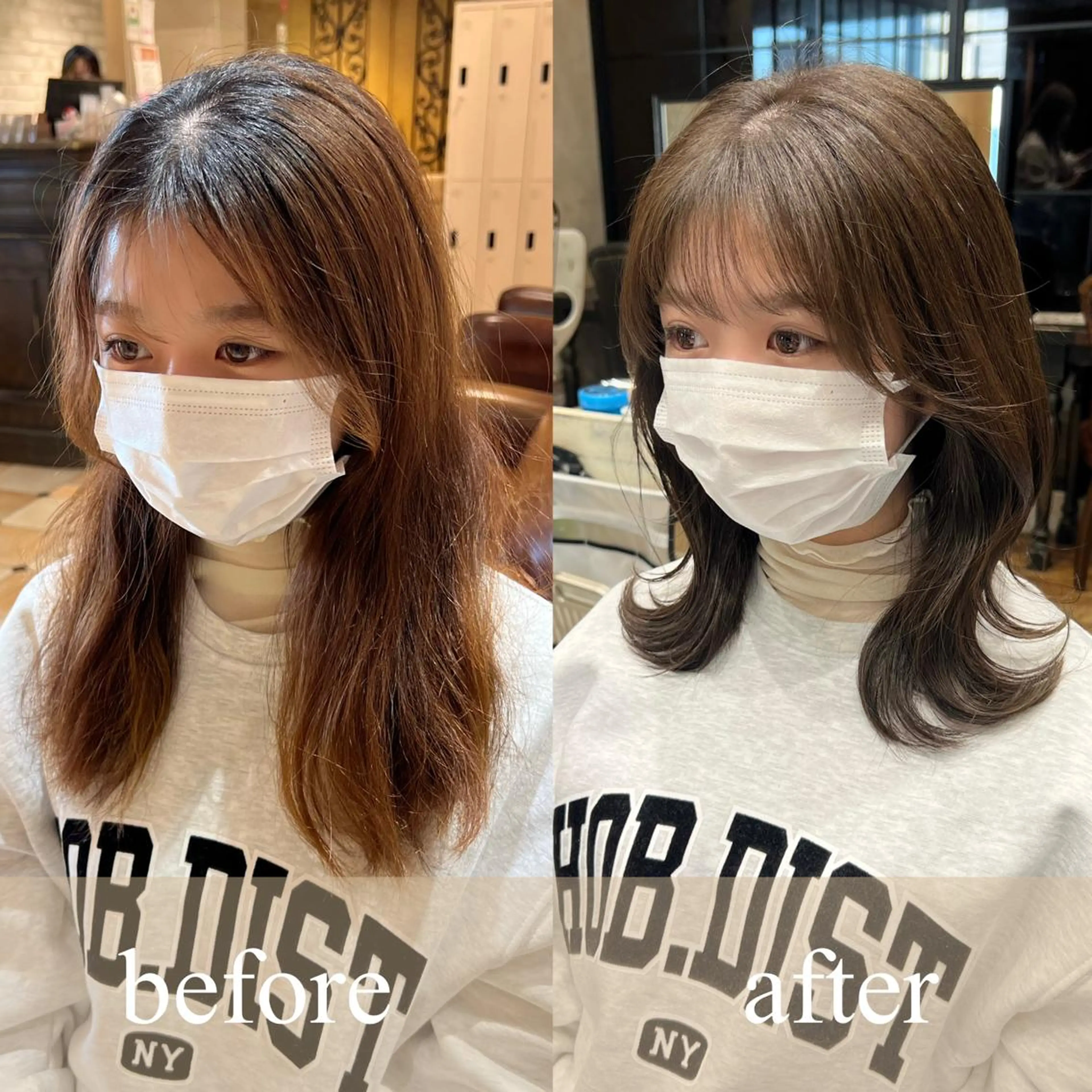 セミロング くびれヘア 髪質改善 縮毛矯正 🧡くびれヘア/前髪 顔周り🧡久原結衣のヘアスタイル