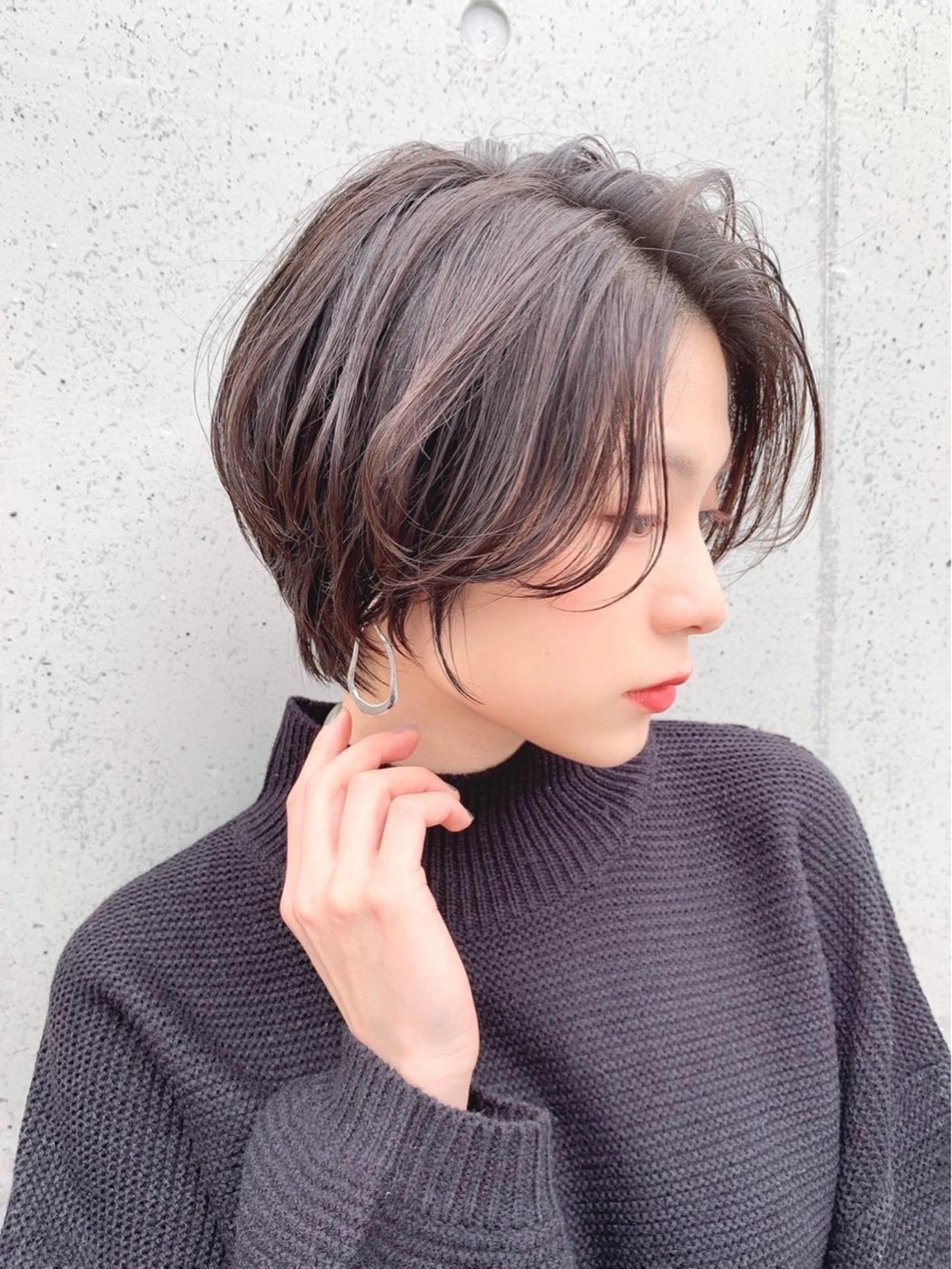 ショート 縮毛矯正/レイヤー 韓国/顔まわり/夢音のヘアスタイル