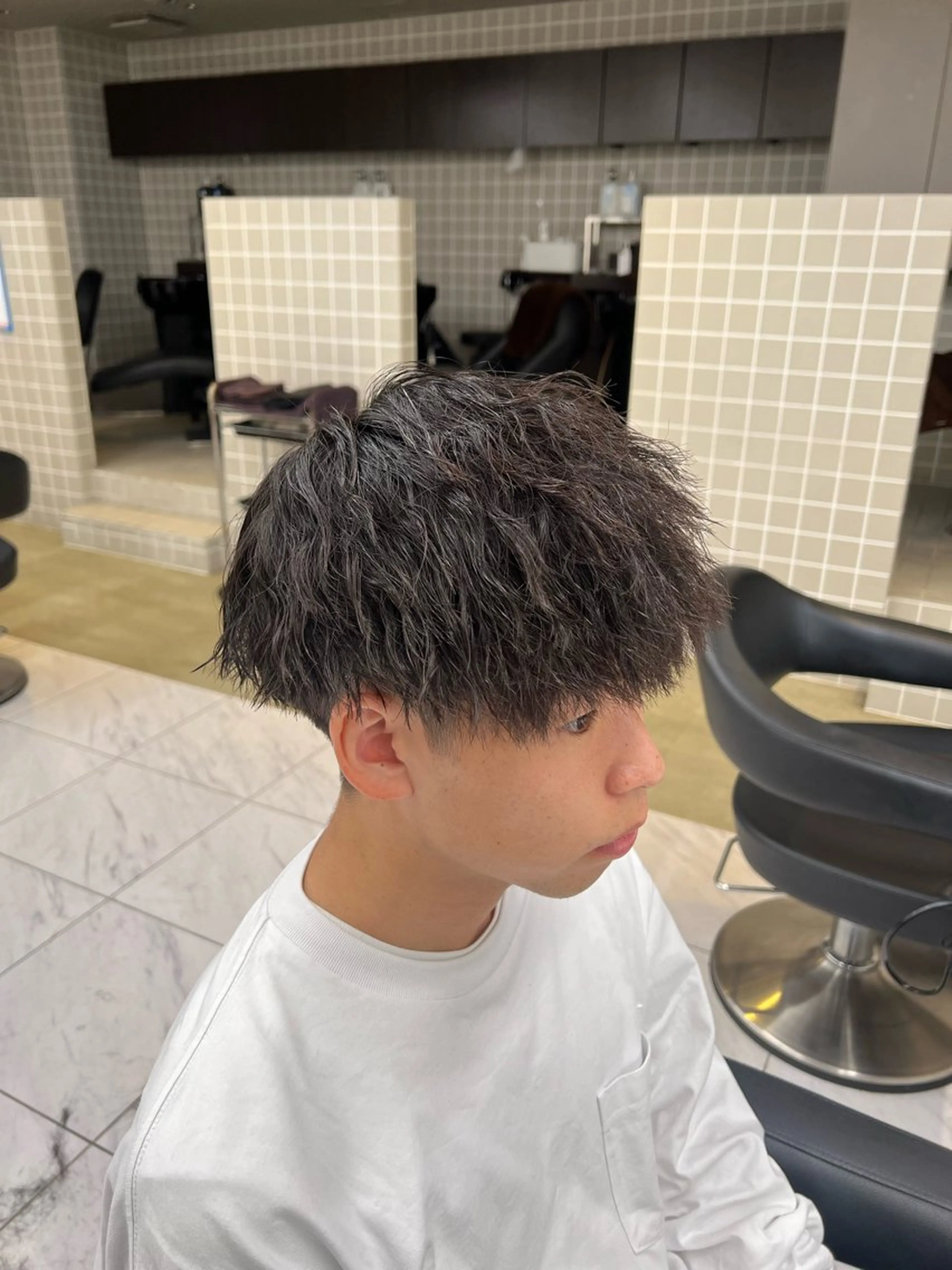 ショート カラー パーマ メンズ カット パーマ 韓国レイヤーカット /REIのヘアスタイル