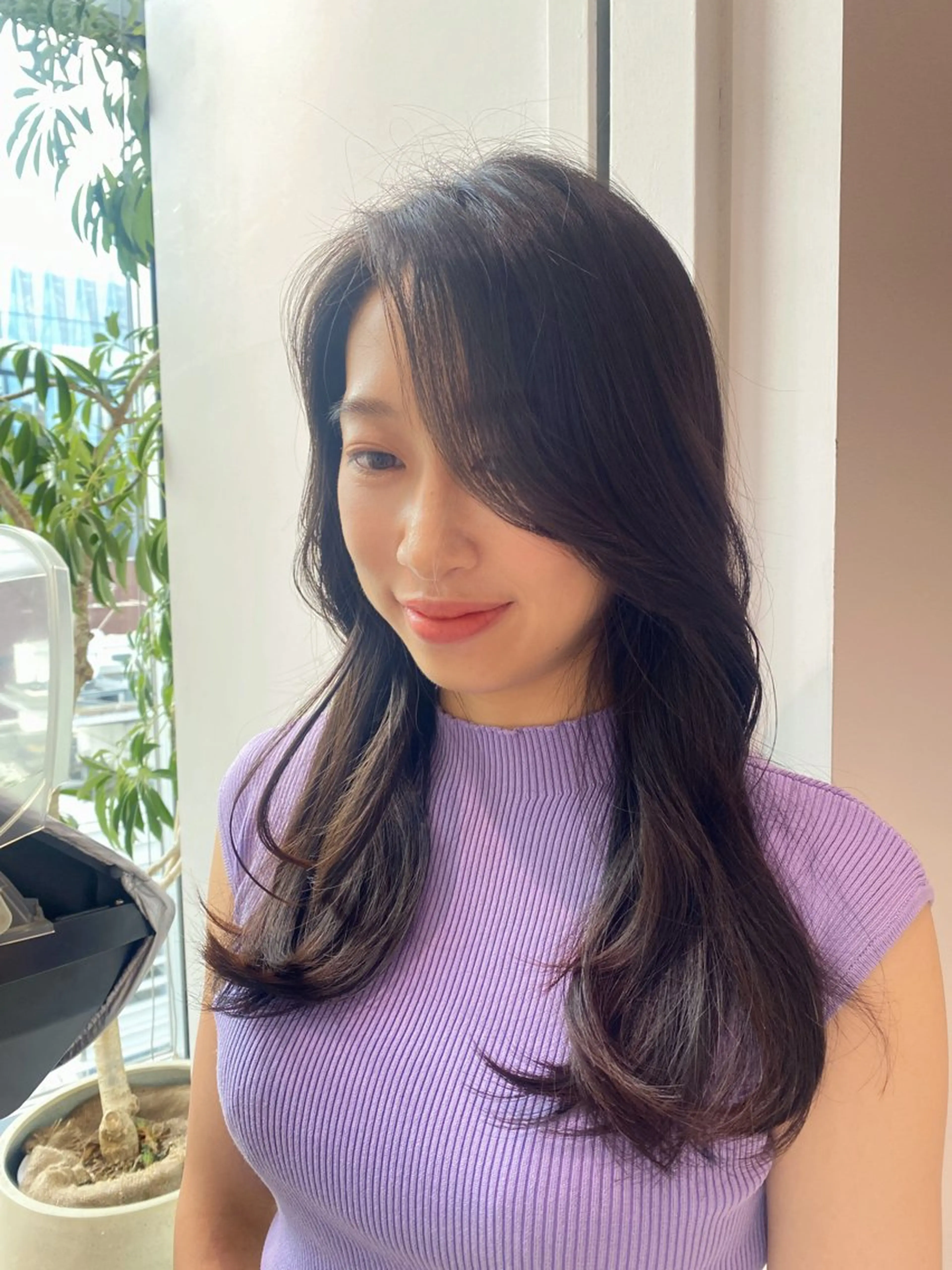 ロング ハッシュカット ヨシンモリ ムルギョル巻き 韓国風ヘア レイヤーカット 銀座/髪質改善/韓国 カラー🍓原田侑依のヘアスタイル