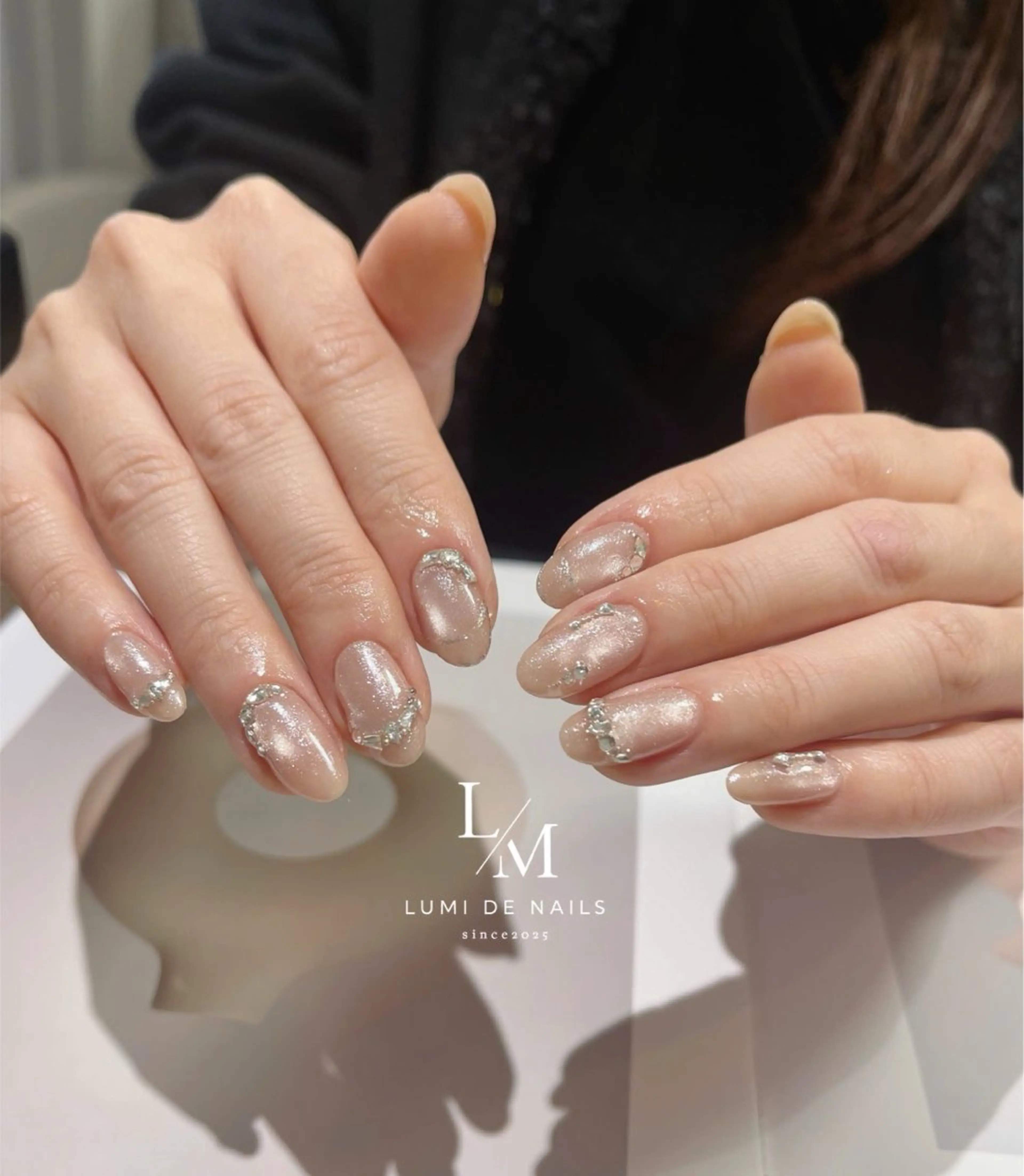 ネイル グラデーション ラメ(グリッター) マグネットネイル ミラーネイル ニュアンスネイル ハンドネイル Lumi de nailsのネイルデザイン