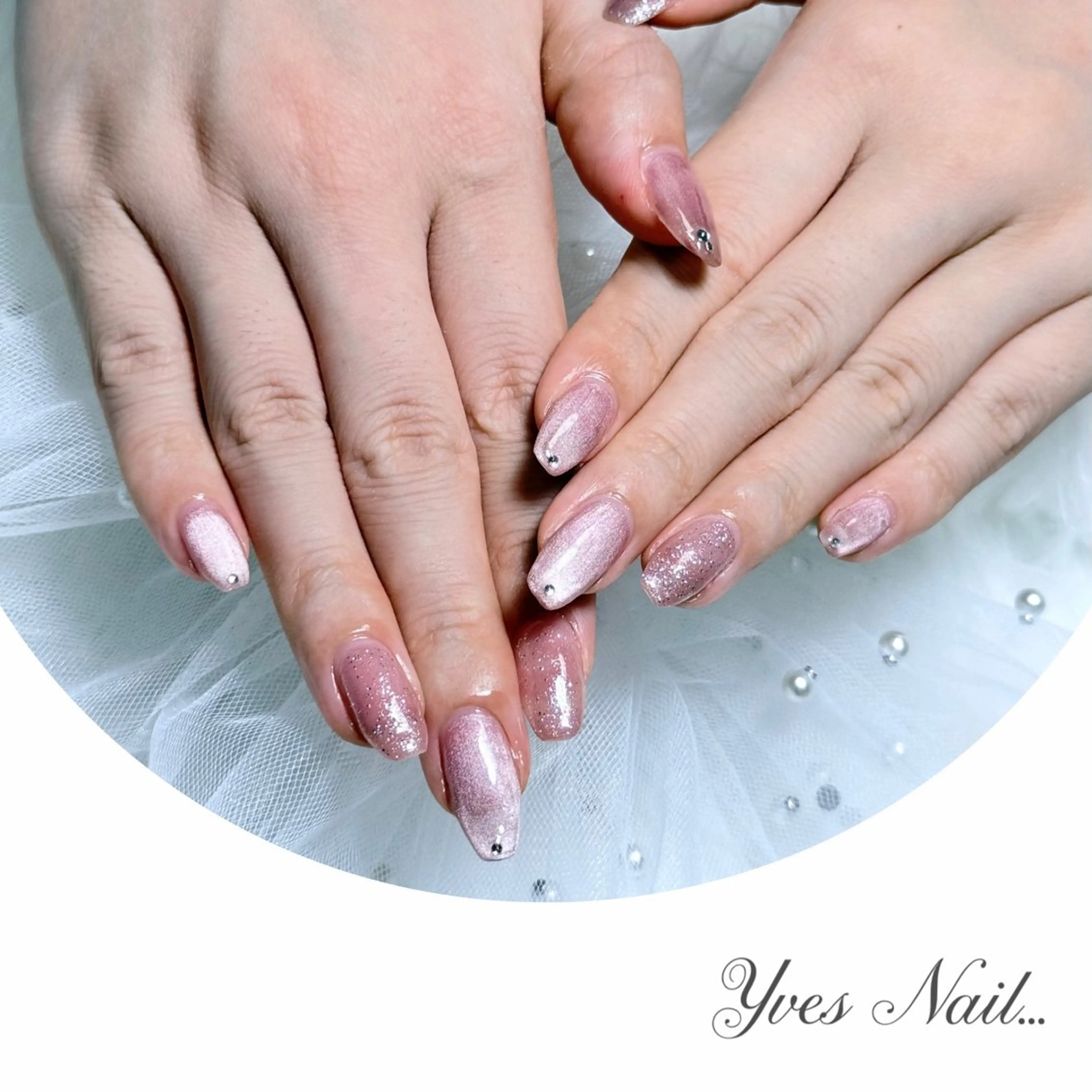 ネイル ラメ(グリッター) マグネットネイル オフィスネイル シンプルネイル ハンドネイル kanno yのネイルデザイン