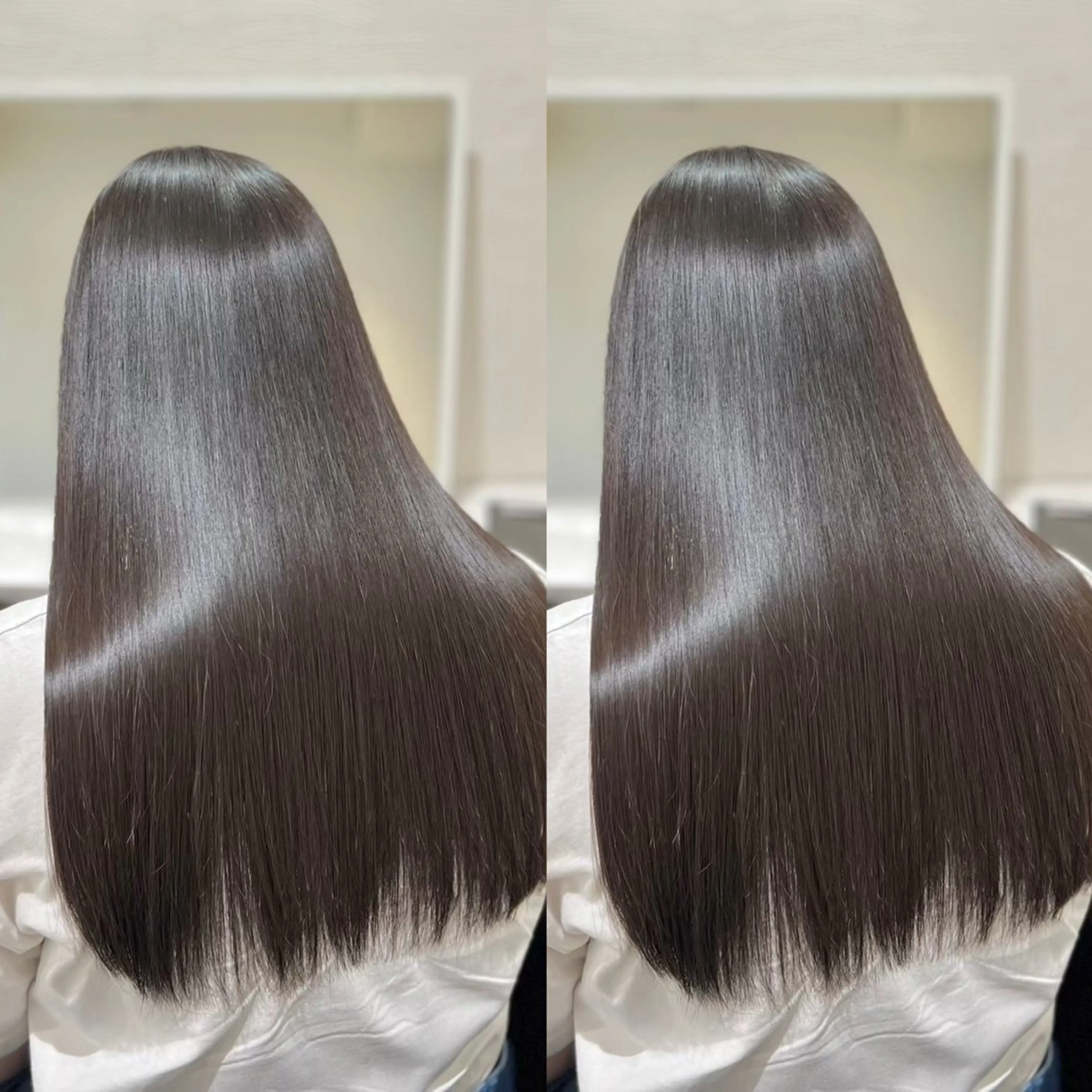 ロング カラー カット 縮毛矯正 レイヤー/艶カラー /韓国ヘア/高松のヘアスタイル