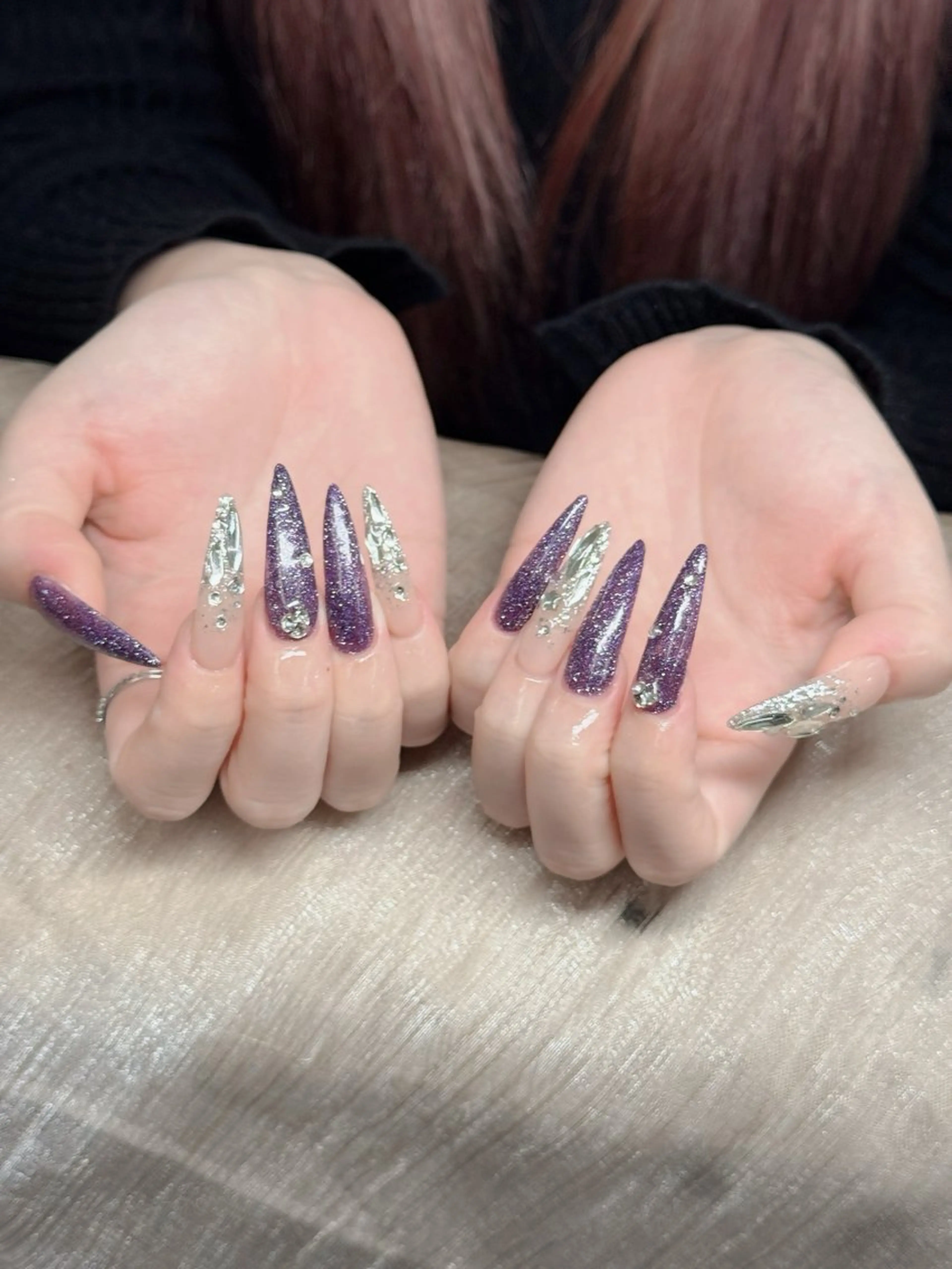 ネイル アートネイル フレンチネイル ジェルネイル 韓国ネイル マグネットネイル ハンドネイル Lenie Nail Okuboのネイルデザイン