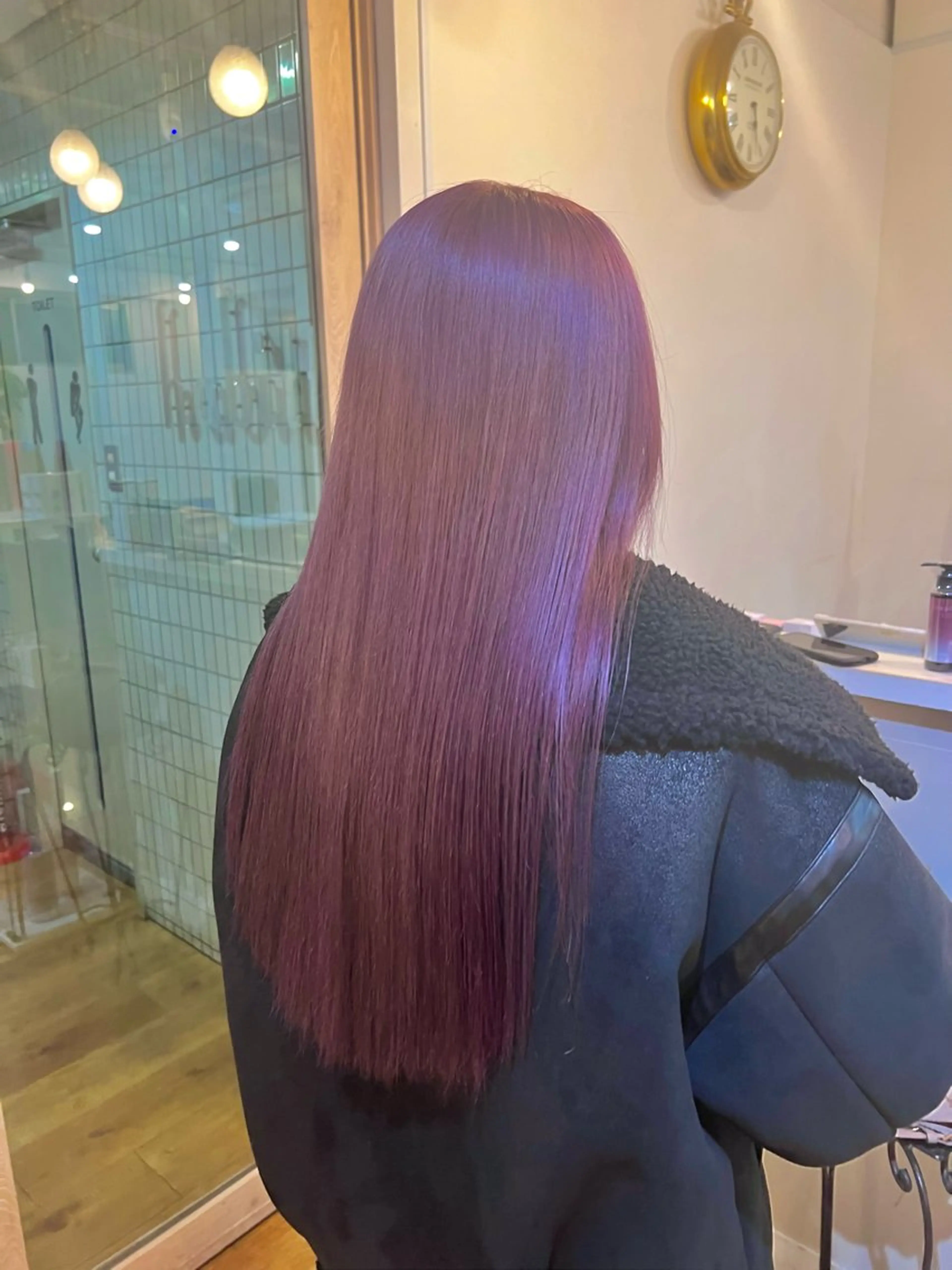 ロング カラー ピンクカラー バイオレットカラー 難波ブリーチカラー ⭐︎瀬尾拓充のヘアスタイル