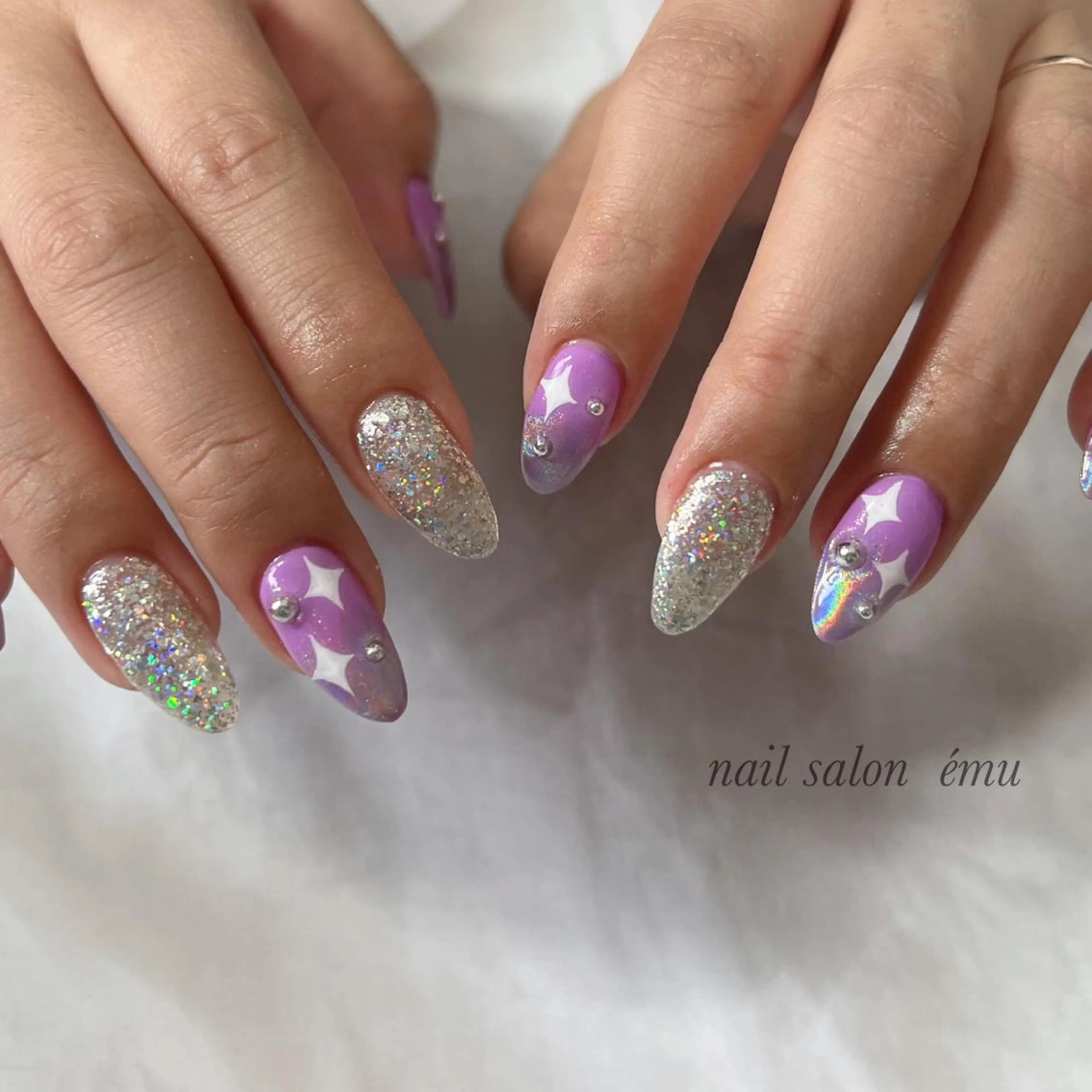 セミロング ネイル ハンドネイル nail salon émuのネイルデザイン