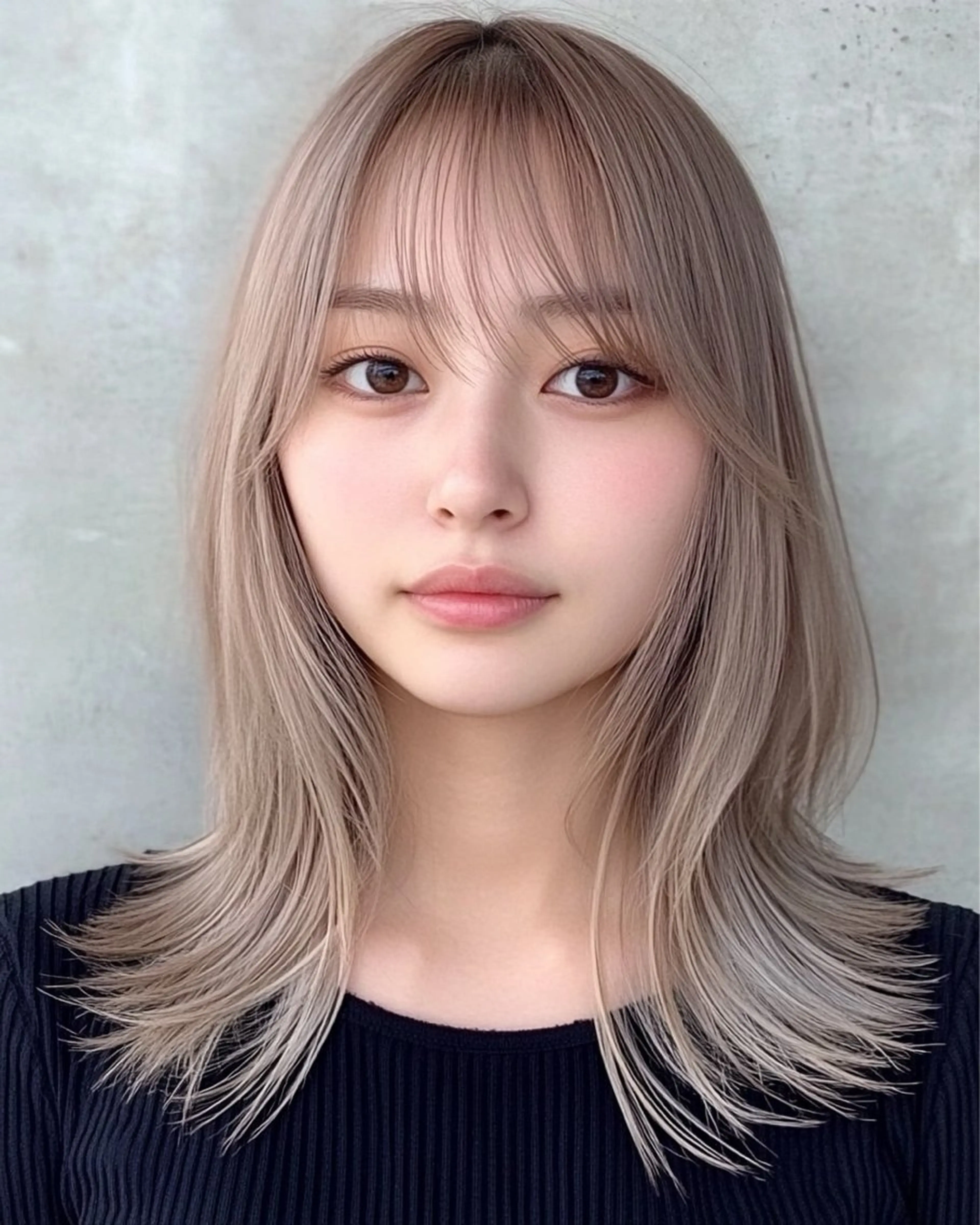 ミディアム カラー カット ヘアカラー トリートメント レイヤー×顔周 り×髪質改善/MIUのヘアスタイル