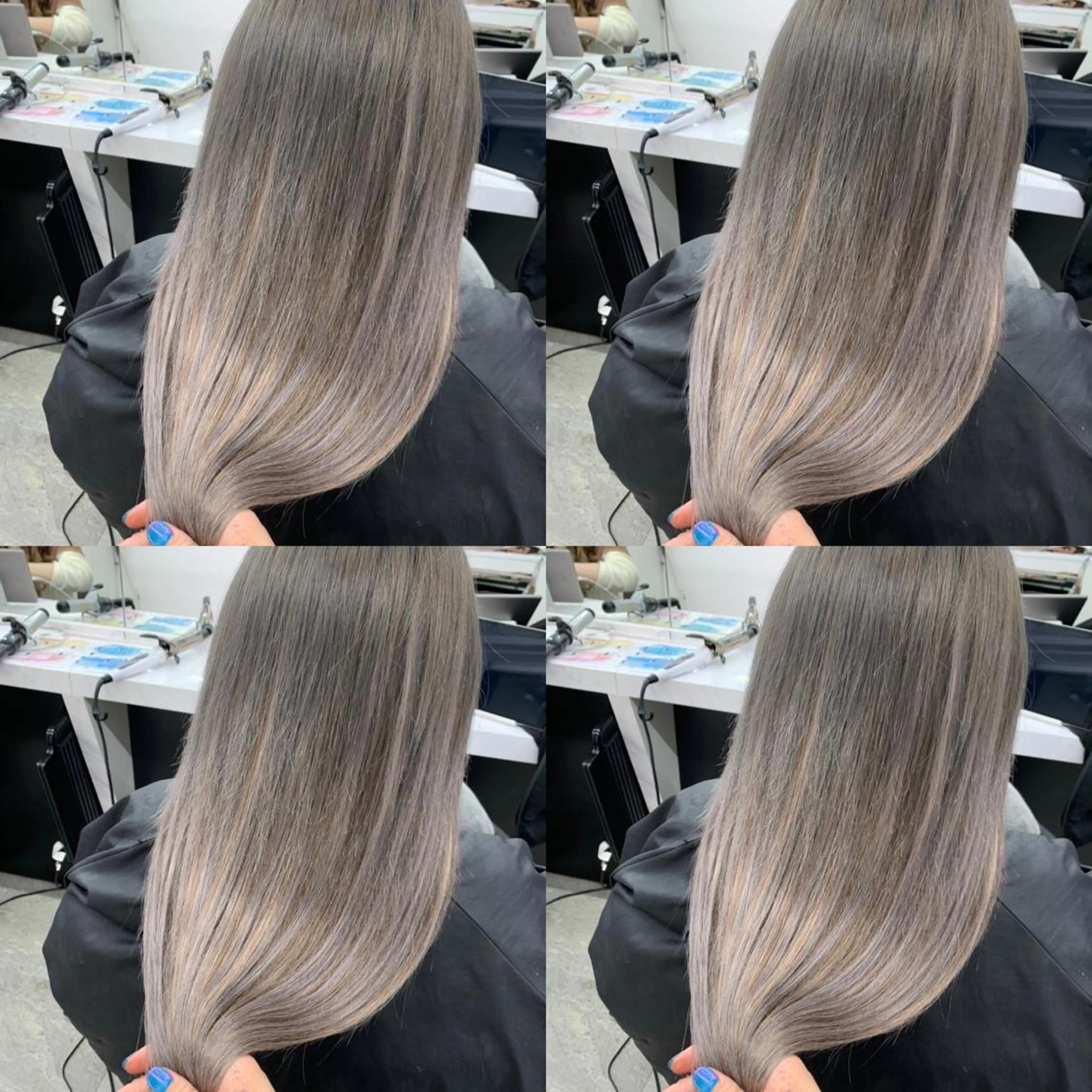 ロング カラー プルエクステ 透明感カラー グレージュ ハイトーンカラー エクステ ヘアカラー エクステ プルエクステ 🖤MIYUのヘアスタイル