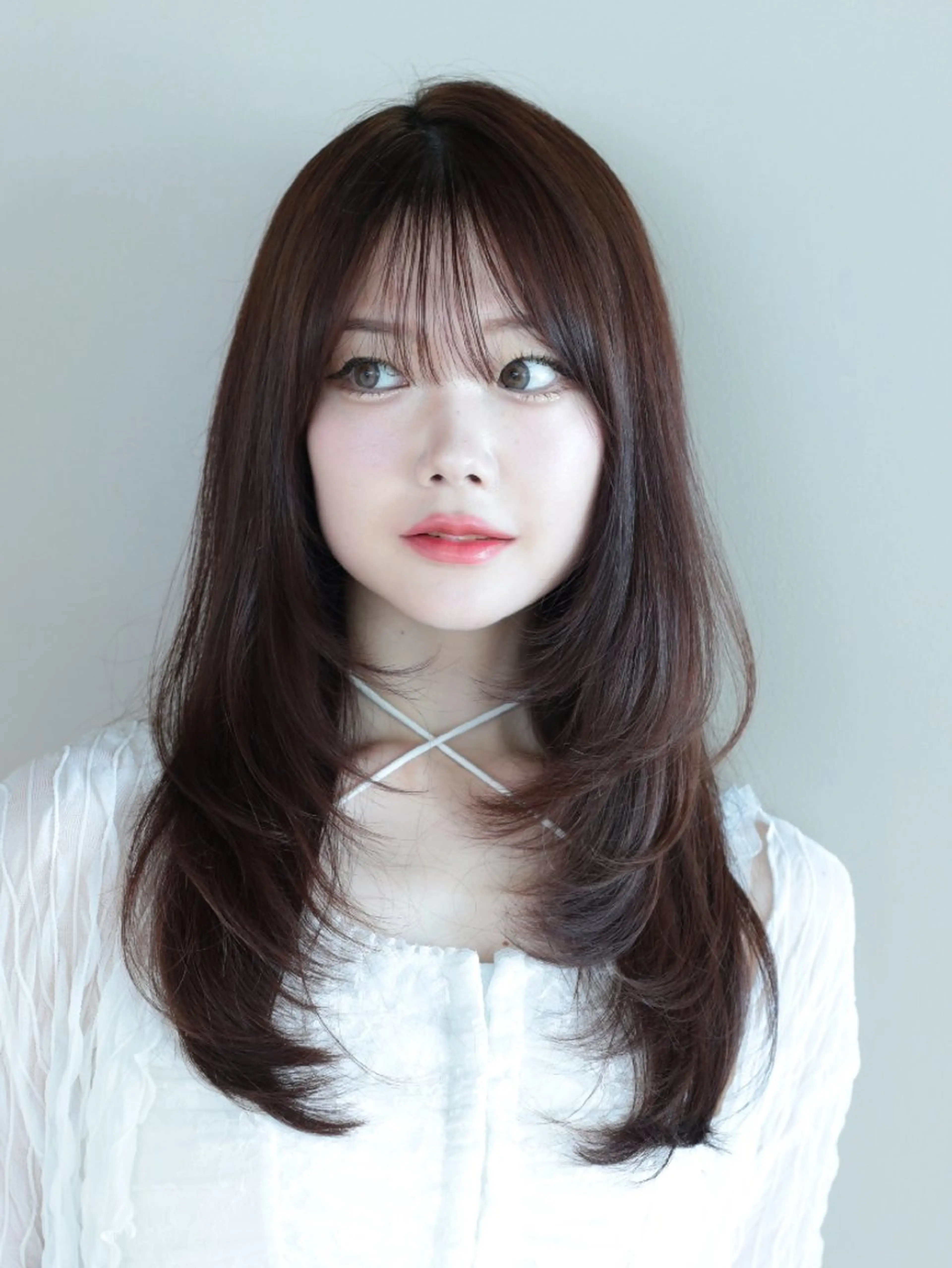 セミロング カット ヘアカラー トリートメント Nanako。/韓国 ヘア/顔周りカットのヘアスタイル