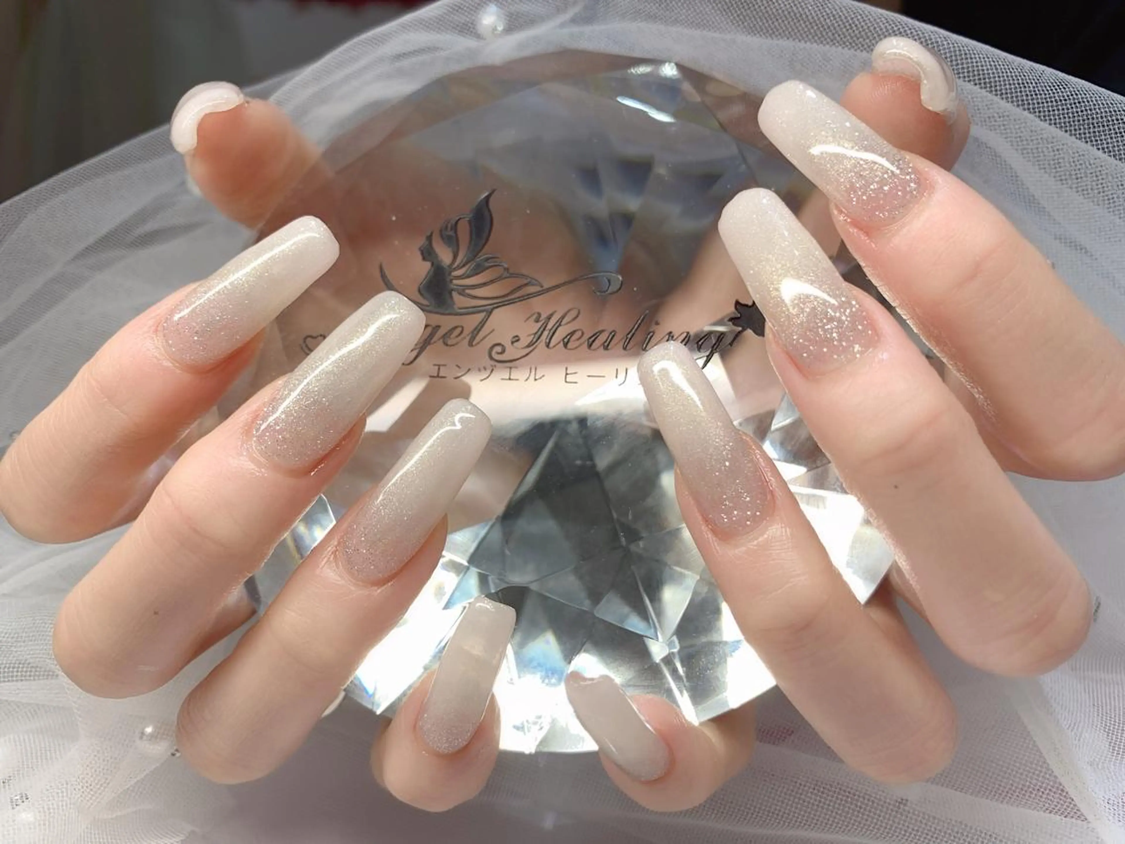 ネイル グラデーション ラメ(グリッター) ラメグラデーション スカルプネイル エンジェル ヒーリング 矢場町店のネイルデザイン