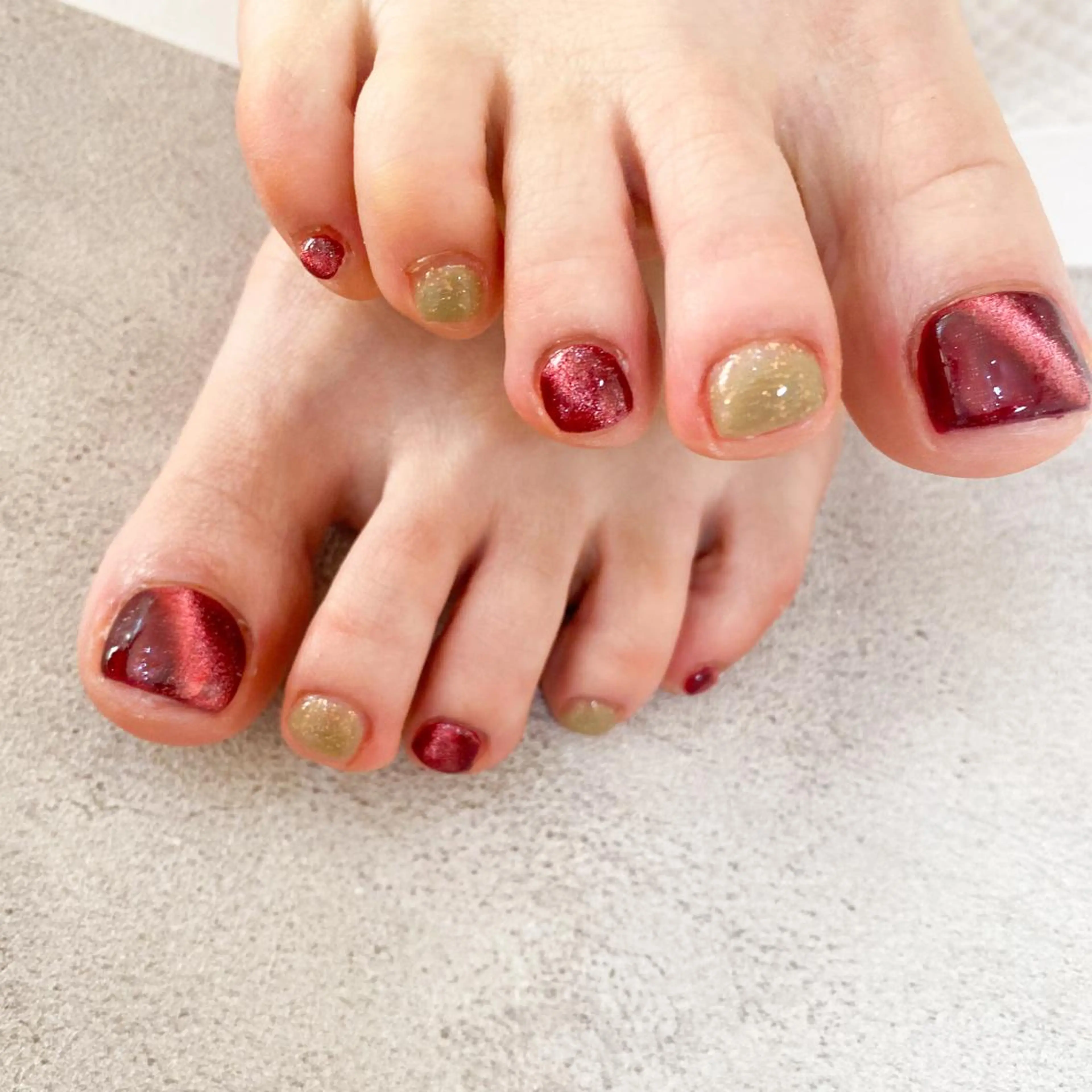 ネイル フットネイル ゴテゴテ💙ワンホン リオナのネイルデザイン