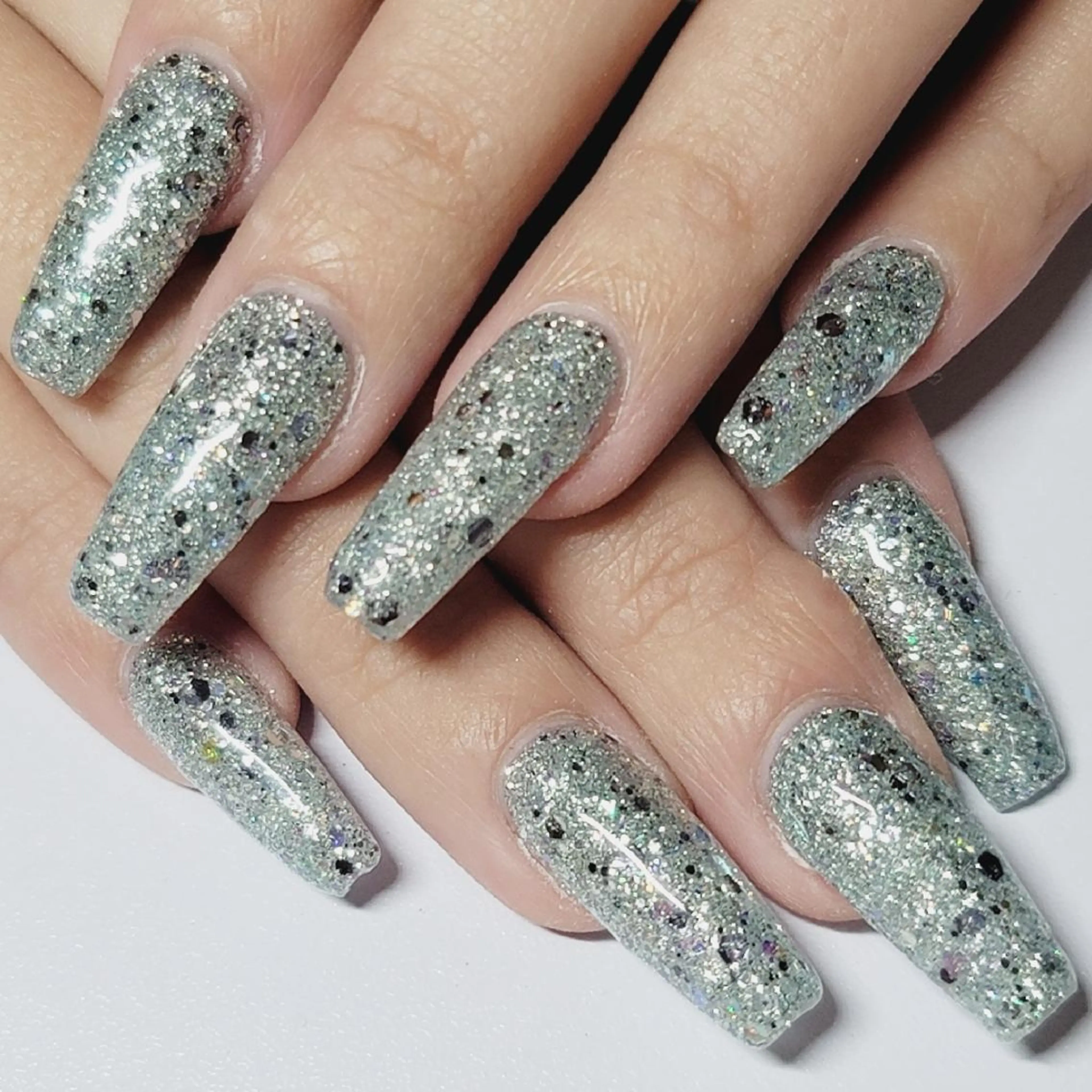 ネイル ブルー ホログラムネイル ラメ(グリッター) ワンカラーネイル ハンドネイル よしだ ひろきのネイルデザイン