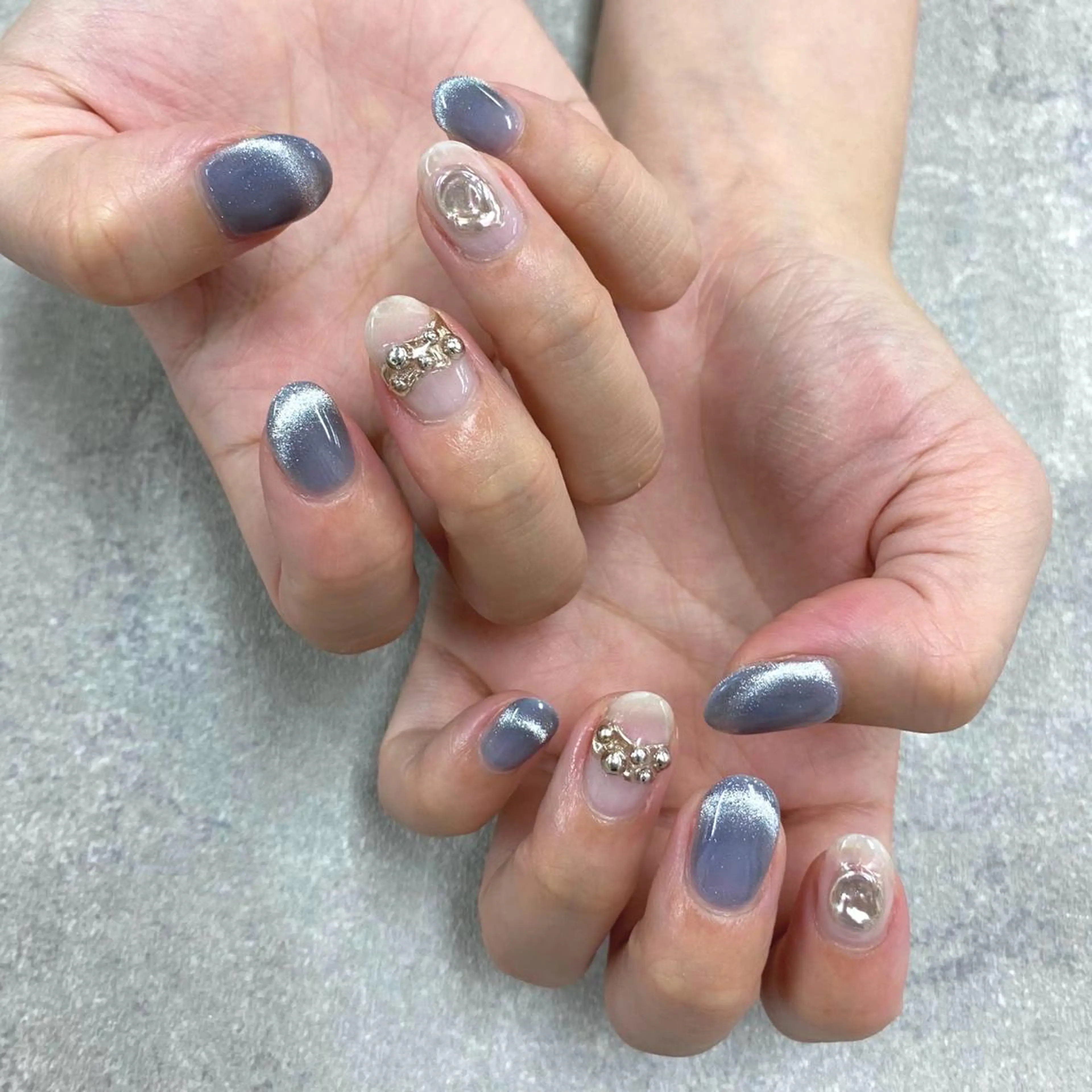 ネイル フレンチネイル マグネットネイル マグネットフレンチ ミラーネイル ニュアンスネイル ハンドネイル NUMAZAWA KASUMIのネイルデザイン