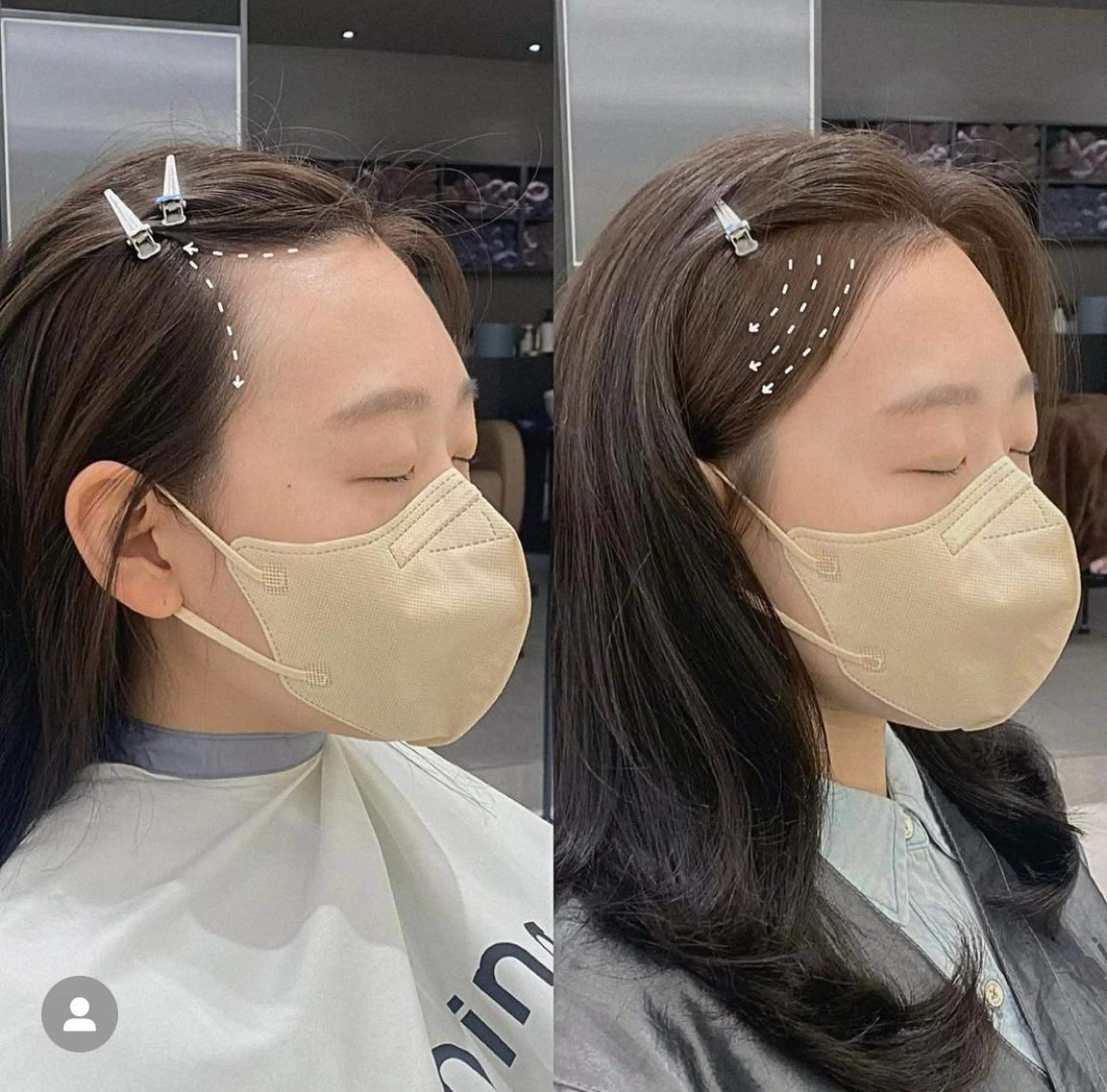 パーマ レイヤー/韓国ヘア 杉浦結梨のヘアスタイル