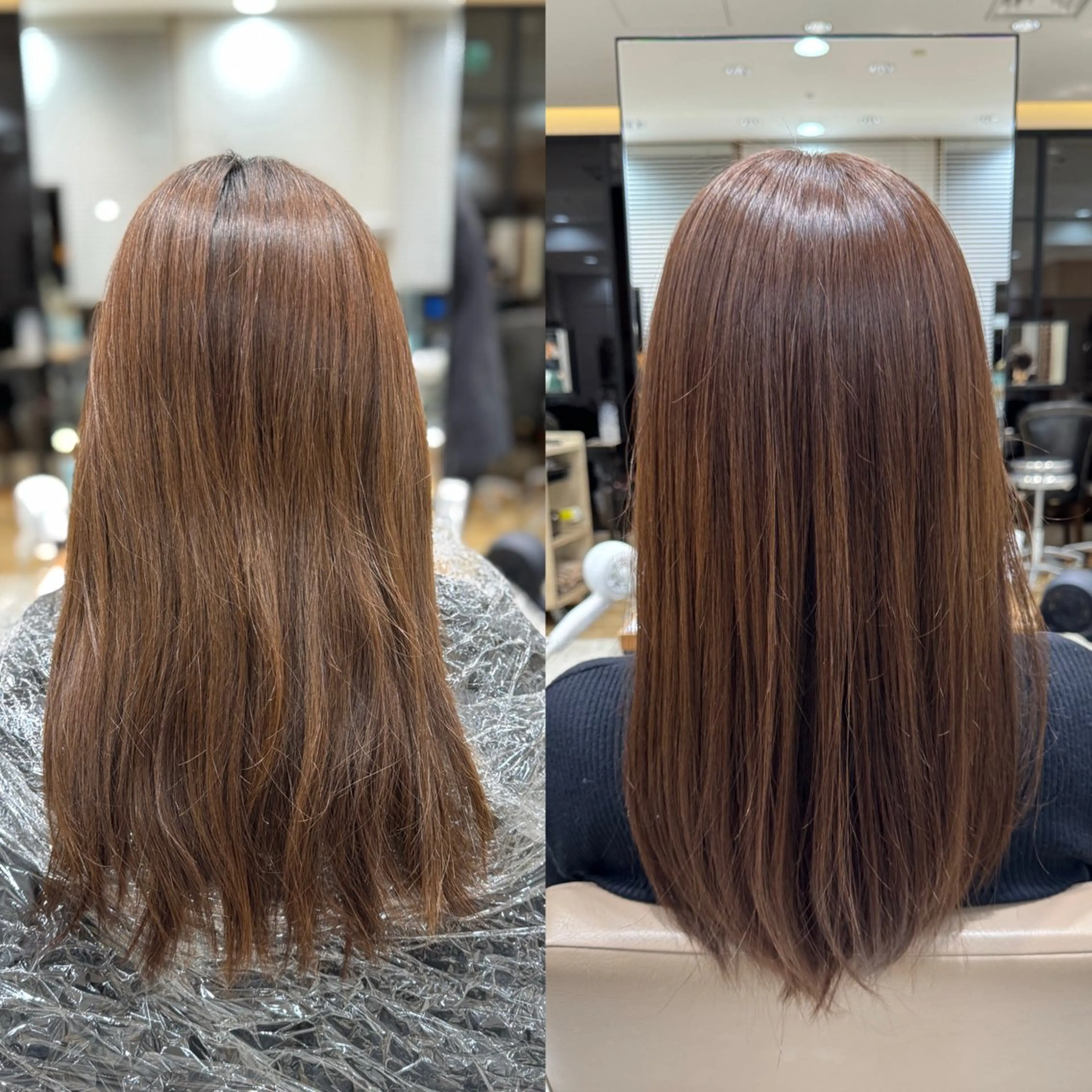 セミロング カラー セミロングパーマ ベージュカラー ブラウンカラー ブラウンベージュ グレージュ 新宿透明感カラー 髪質改善/吉川怜奈のヘアスタイル