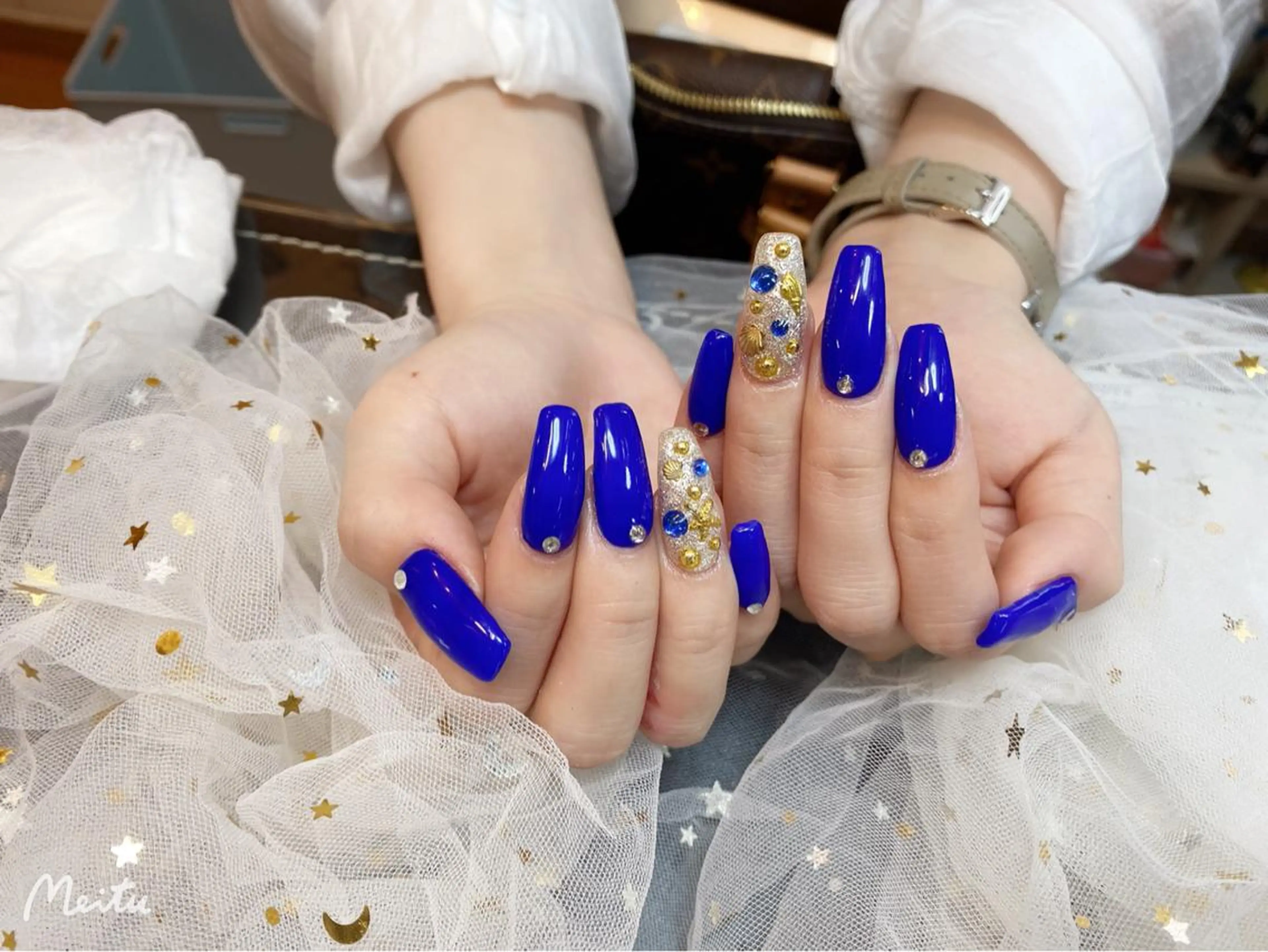 ミディアム カラー ハンドネイル ハンドケア パンダ ネイルのネイルデザイン