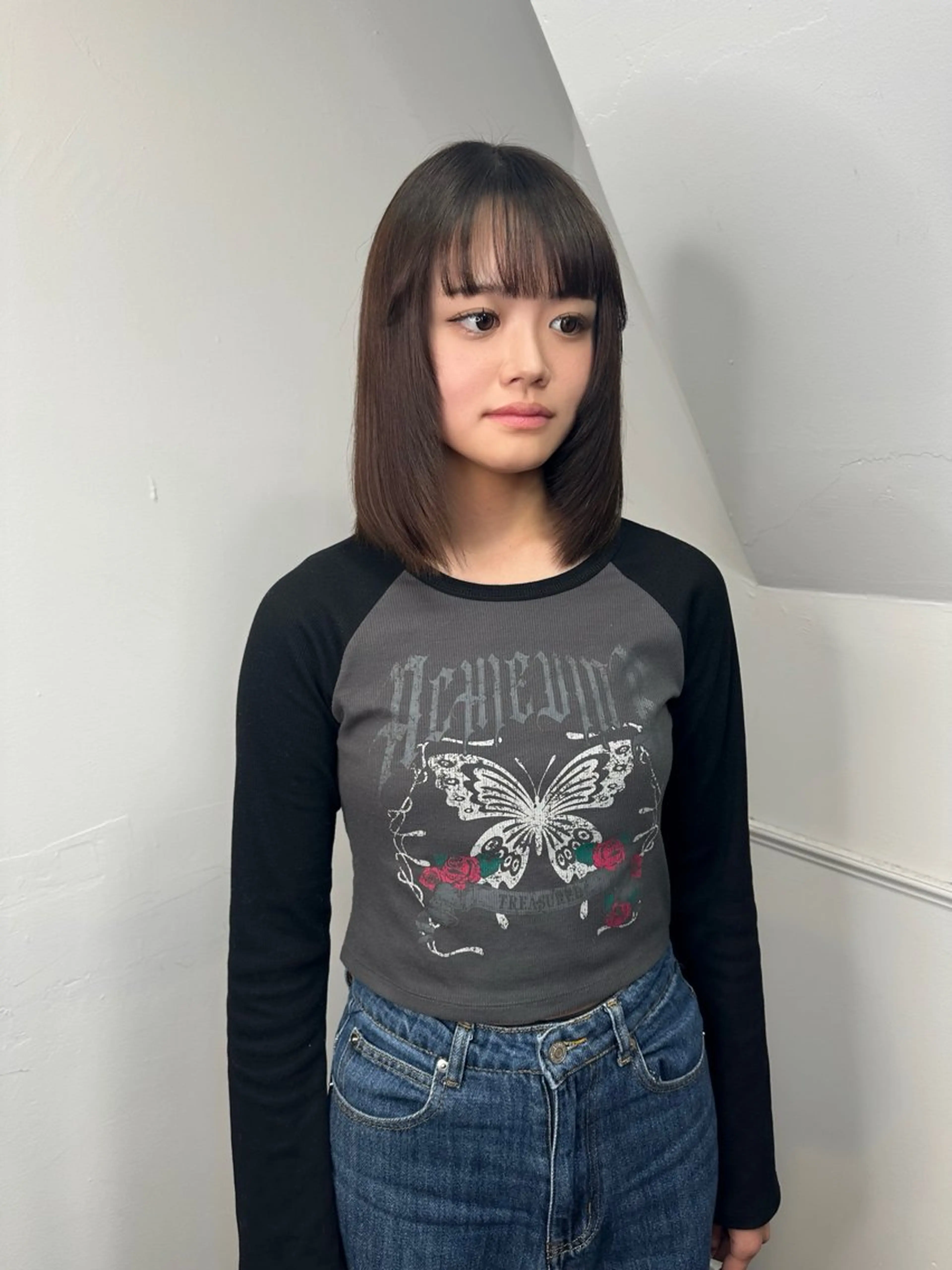 ミディアム カット トリートメント 艶髪カラー/レイヤ ー支持No.1renのヘアスタイル