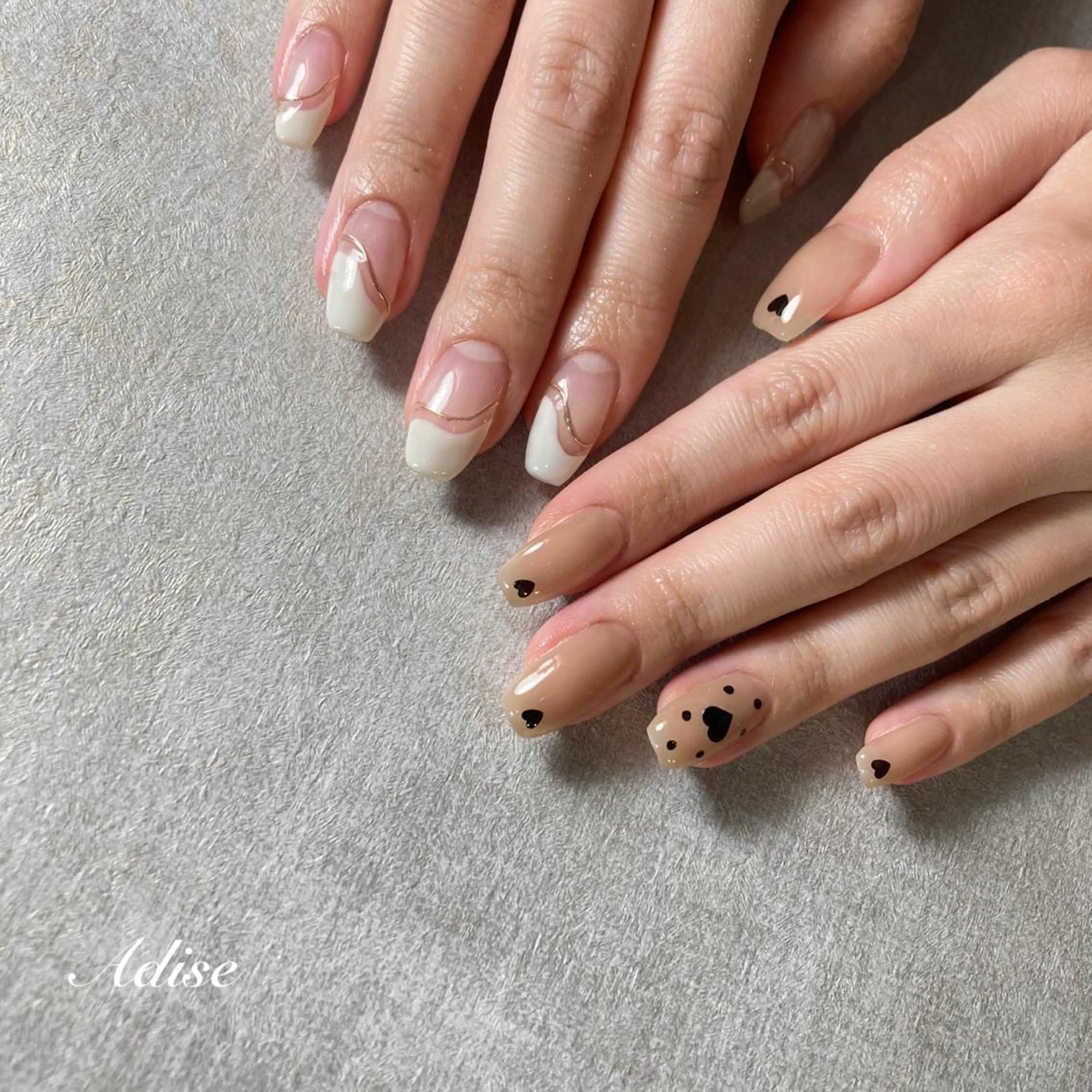ネイル フレンチネイル グラデーション ニュアンスネイル オフィスネイル 第一印象専門サロン ADISEのエステ・リラクイメージ