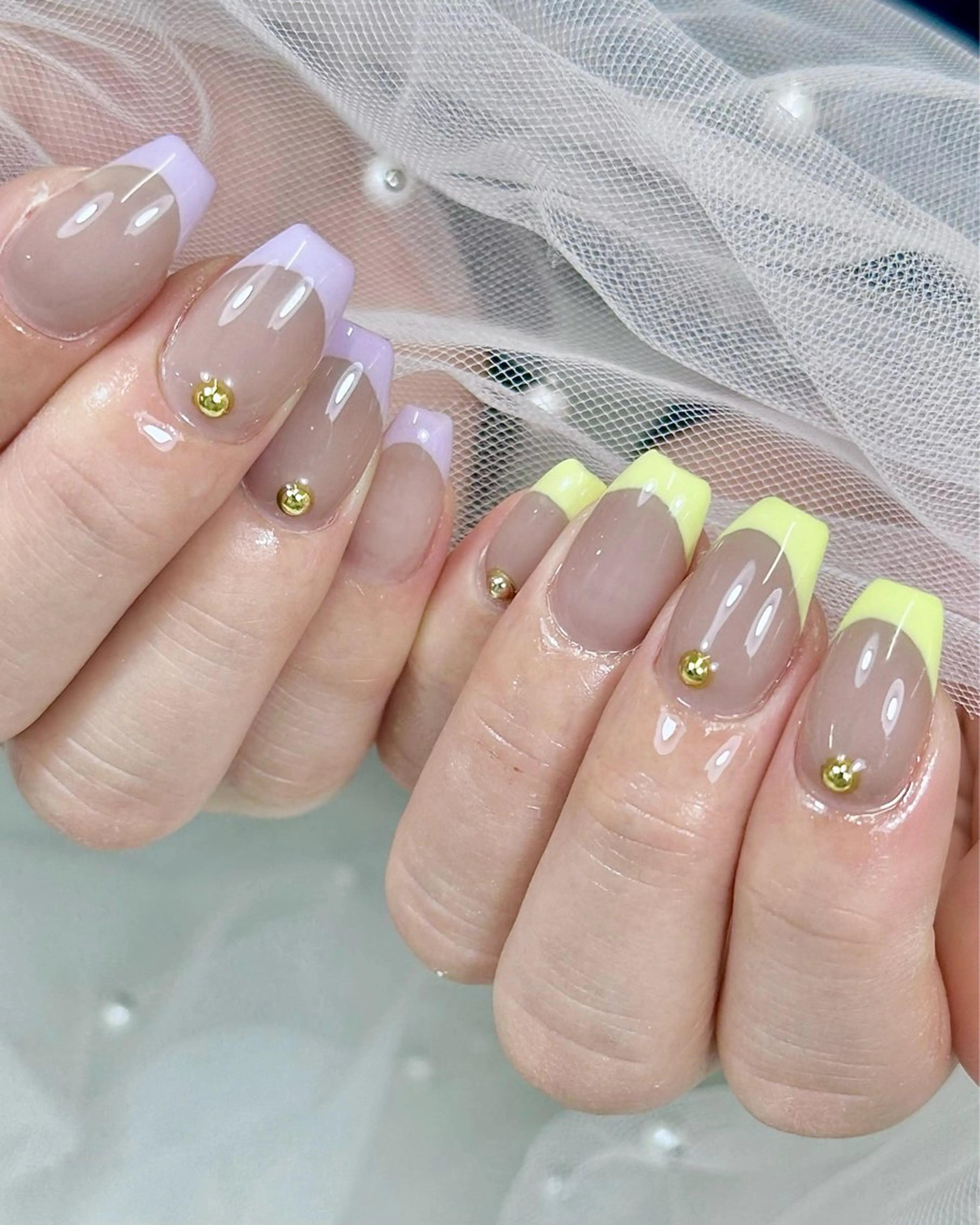 フレンチデザイン(ベースカラー有)🩵ご新規様付け替えオフ無料🩵※口コミ必須の写真