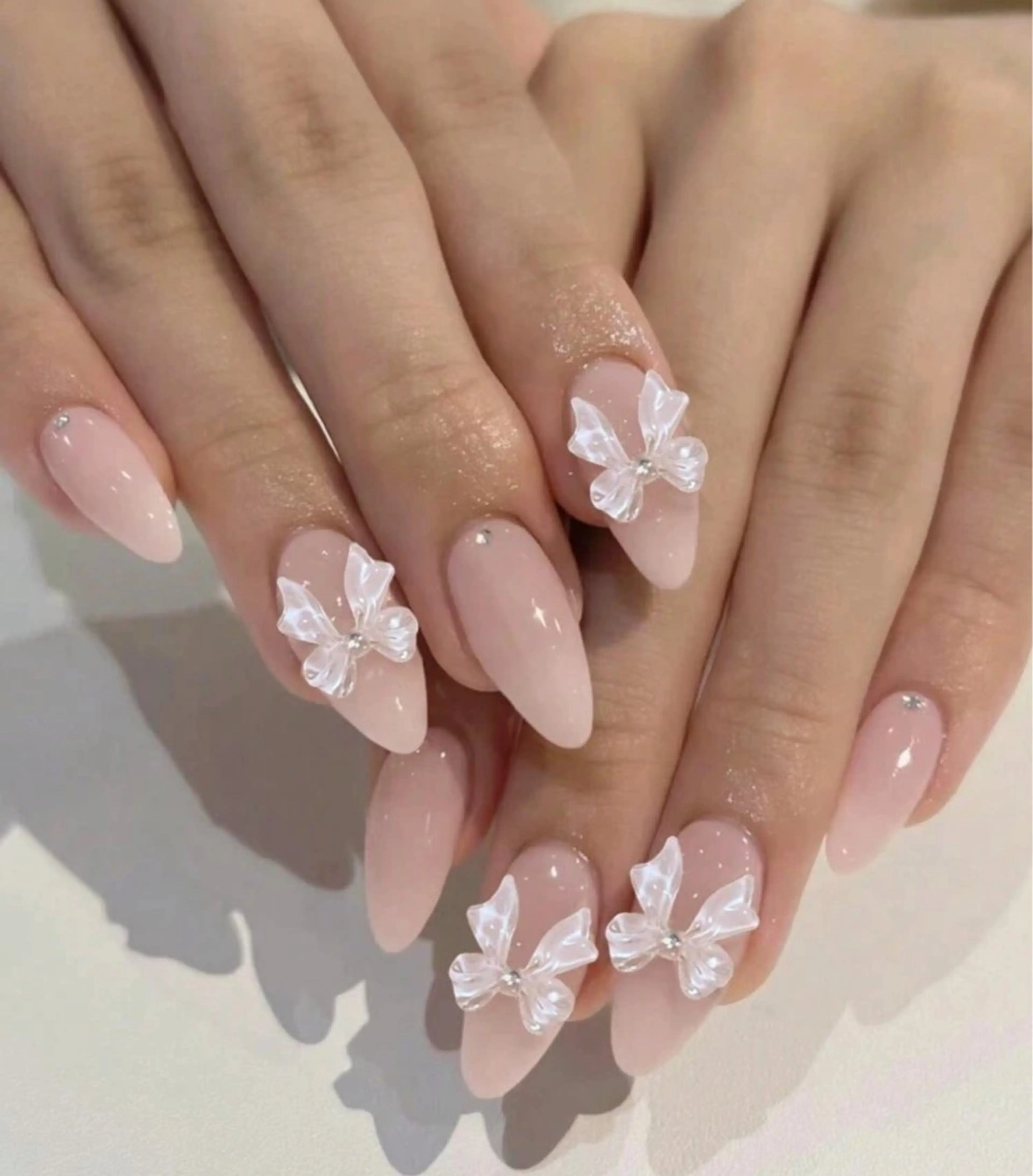 ネイル フレンチネイル ジェルネイル ガラスフレンチ ハロウィン ハート ハンドネイル H.baby Nail Salonのネイルデザイン