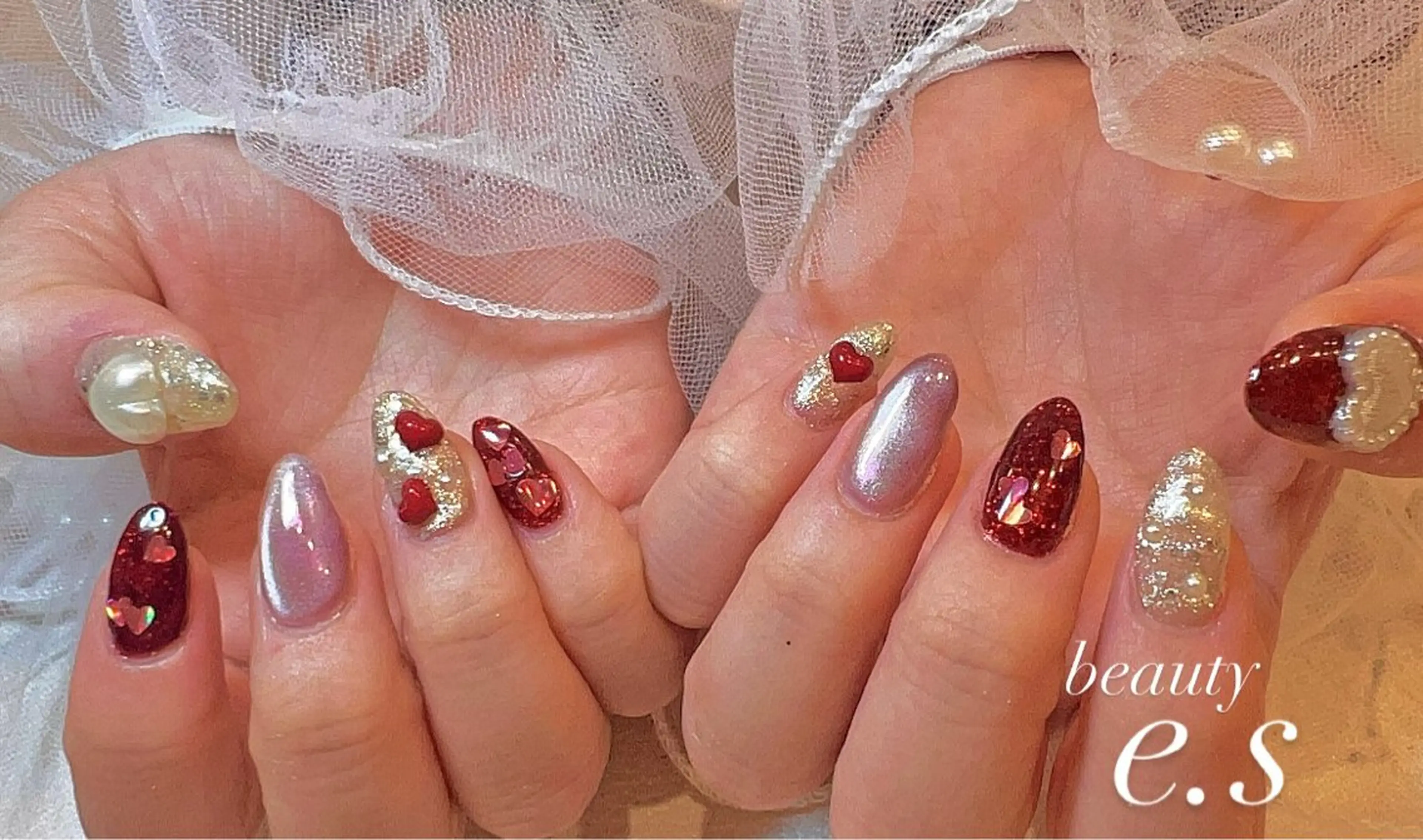 ネイル ハート nail e.sのネイルデザイン