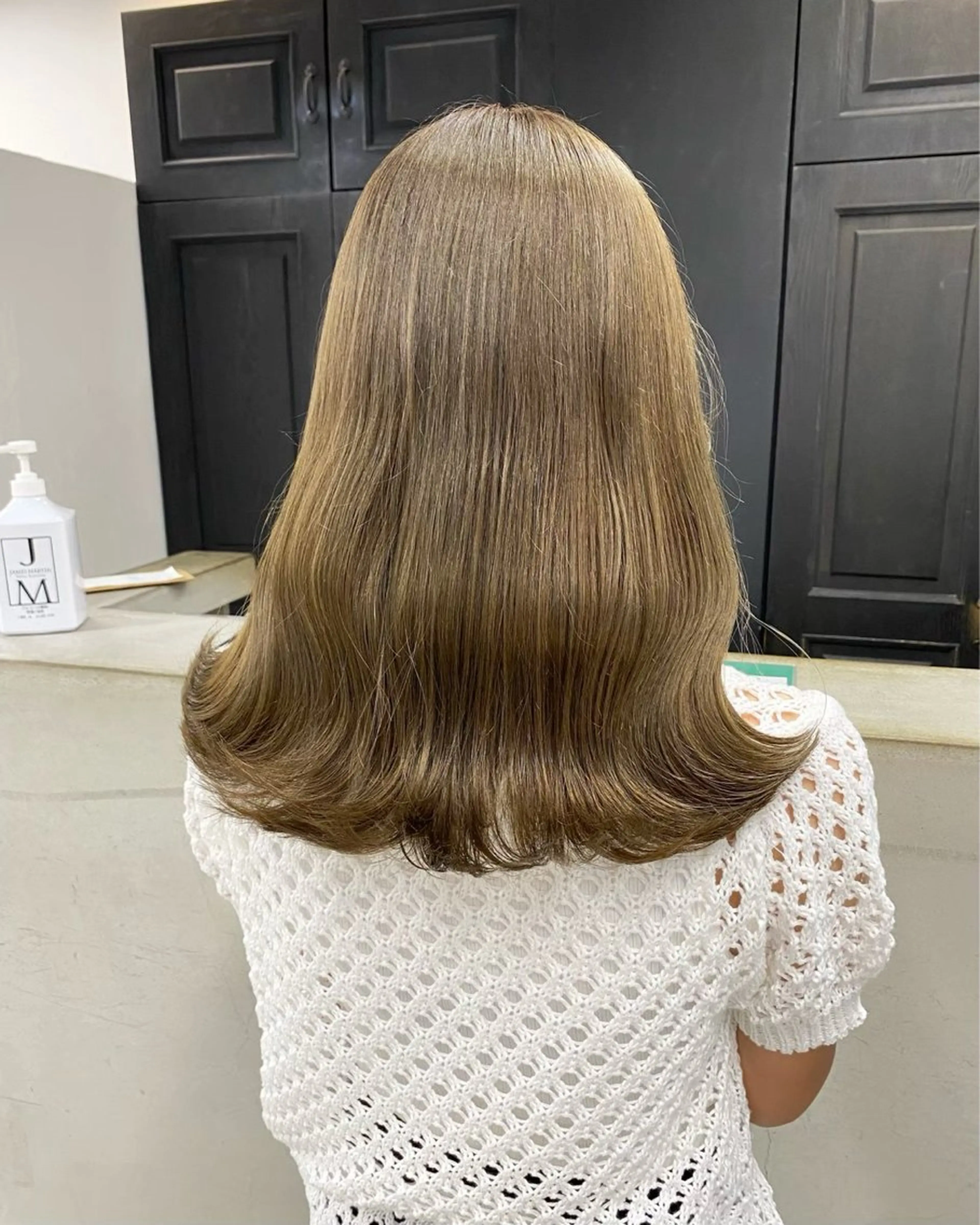 セミロング カラー ヘアアレンジ ベージュカラー ブリーチ ミルクティーベージュ ブリーチなしカラー 🫧透明感カラー/ ナルハ🫧のヘアスタイル