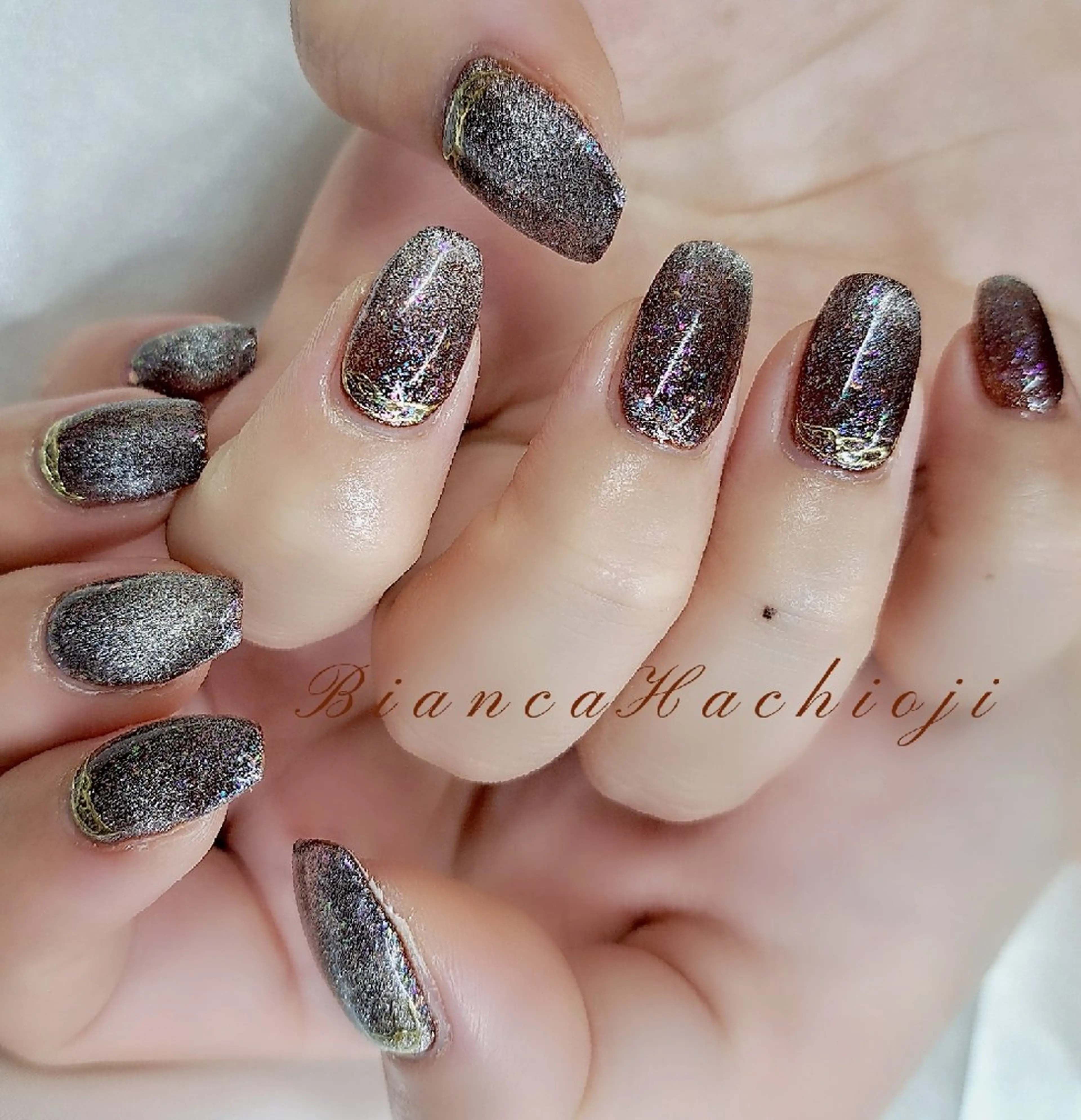 ネイル マグネットネイル ハンドネイル Bianca八王子 まえさだのネイルデザイン