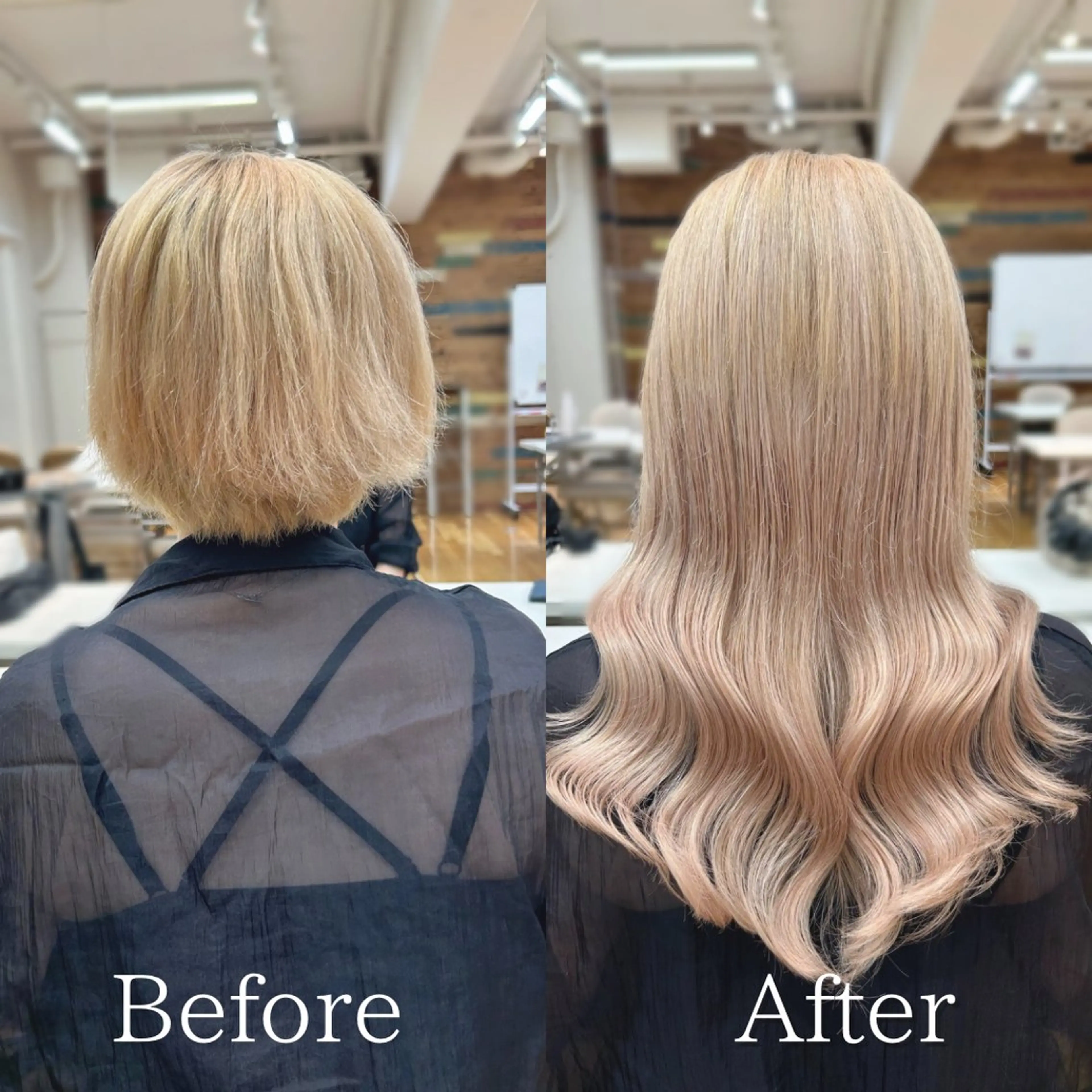 ロング まひろ エクステ／ハイトーンのヘアスタイル