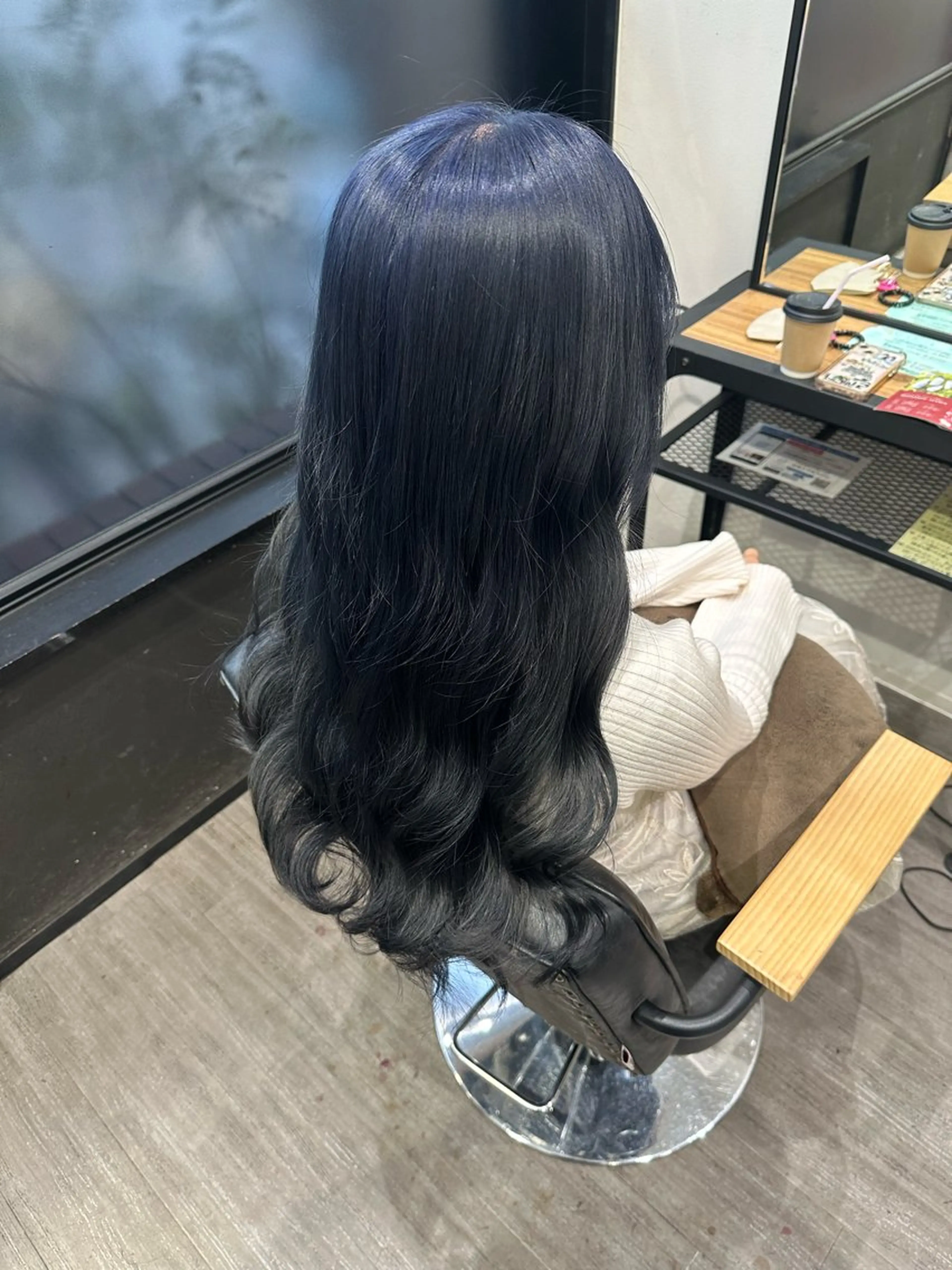 ロング カラー ブルーカラー ネイビーカラー 艶髪レイヤー上田 紗也🇰🇷💗のヘアスタイル