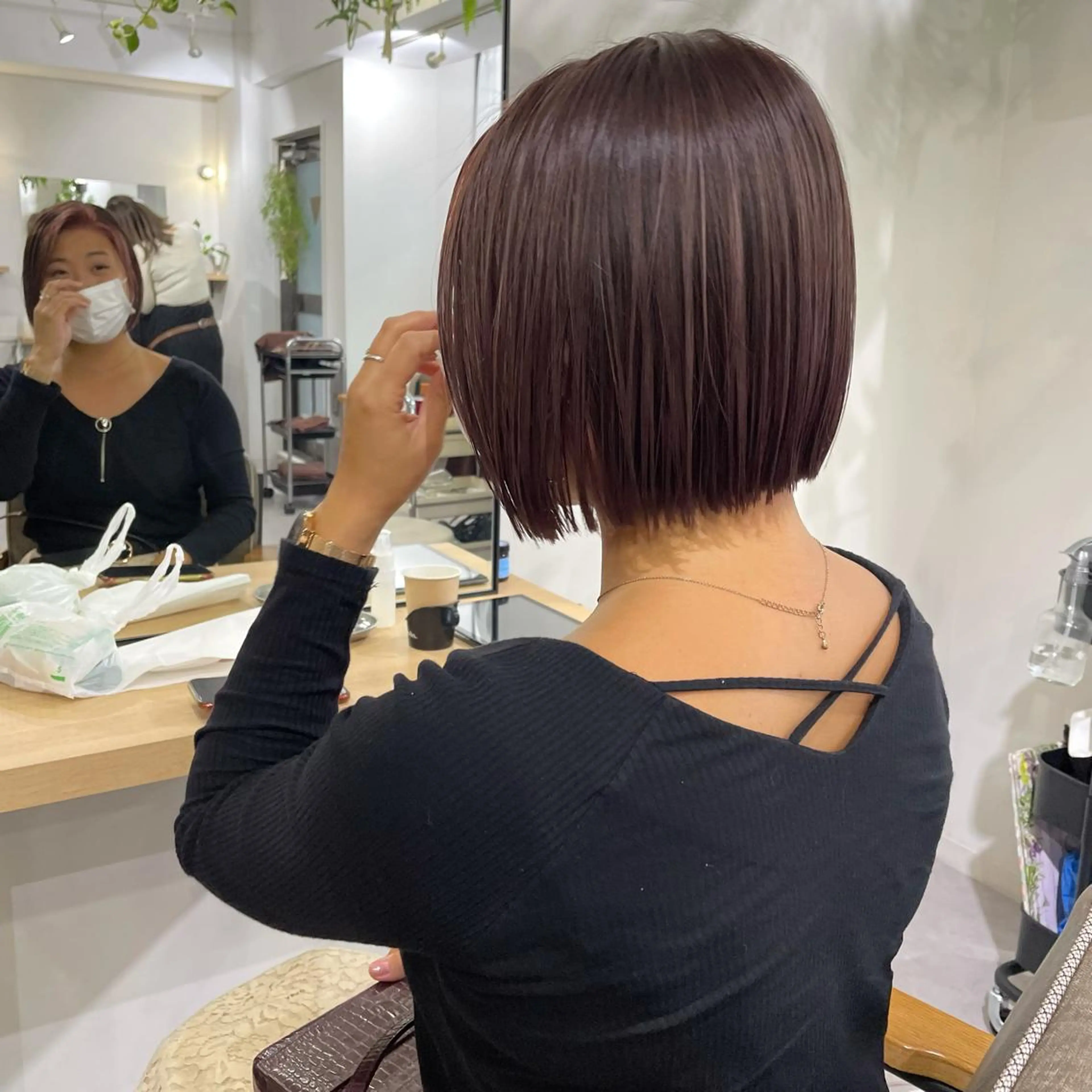 ショート カラー ラベンダーカラー ボブ パーマ* 顔まわり似合わせのヘアスタイル