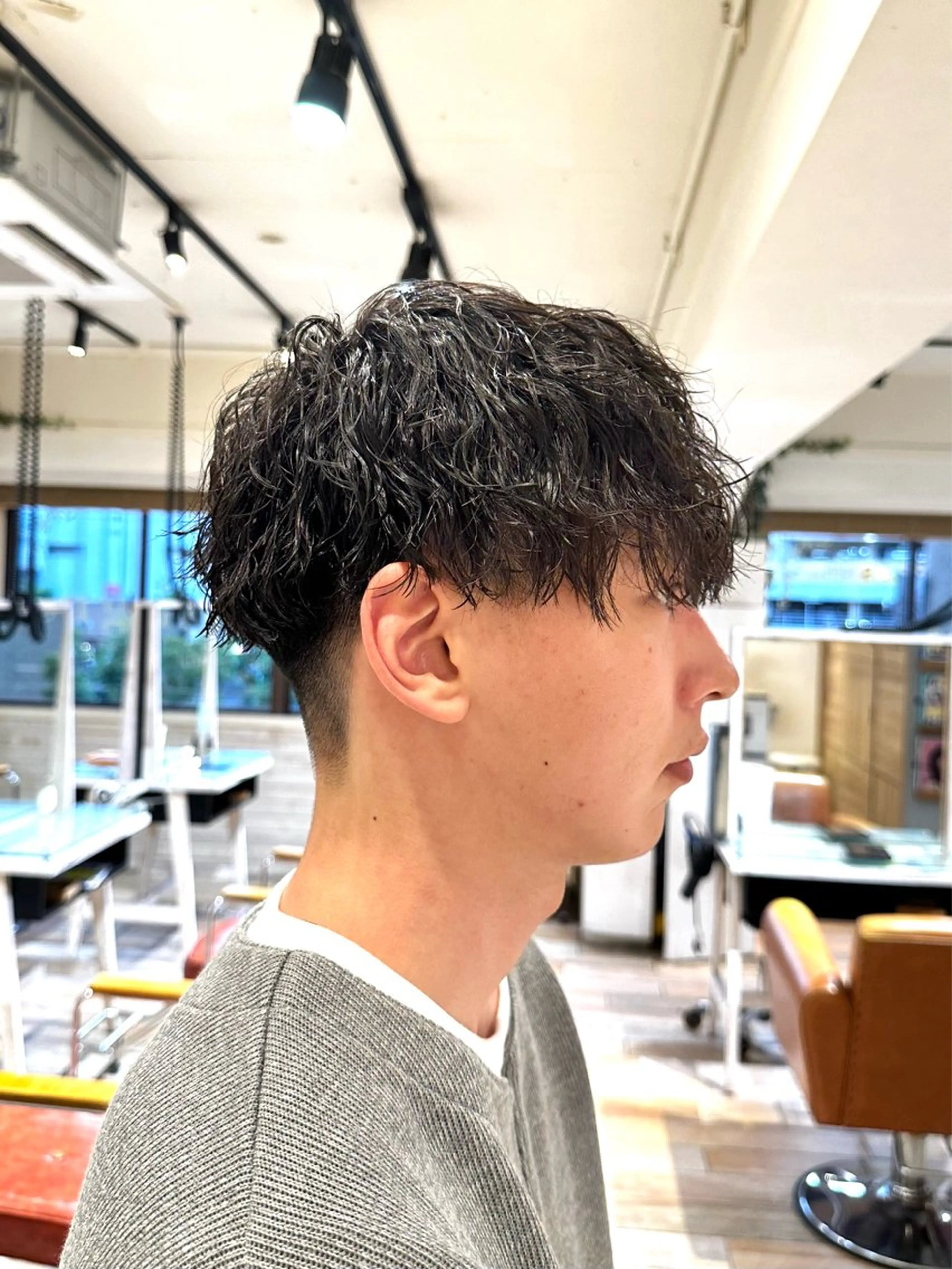 パーマ メンズ カット パーマ 岡本 葵のヘアスタイル
