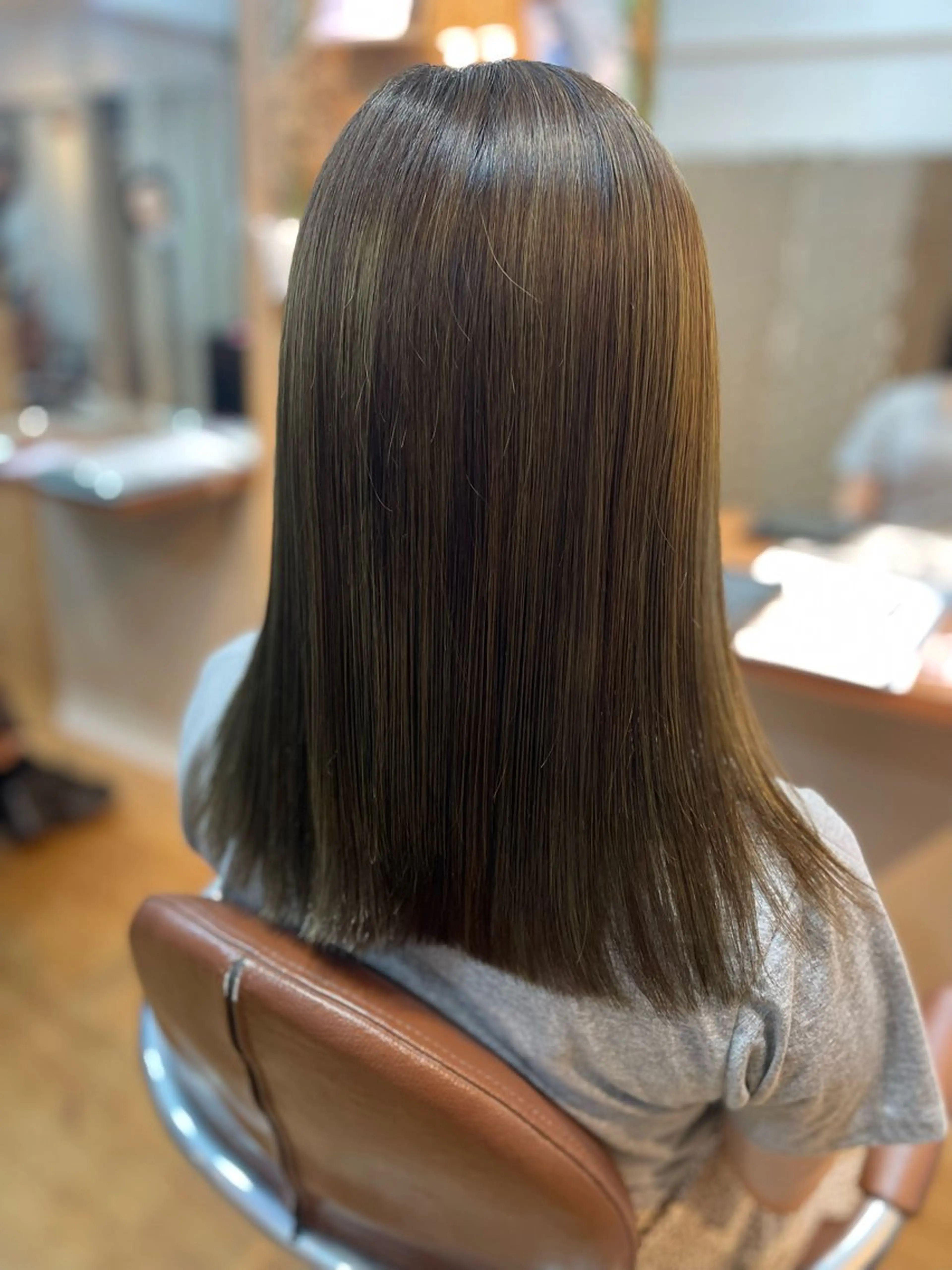 ミディアム カラー オリーブカラー すなが/パーマカット モデル募集中のヘアスタイル