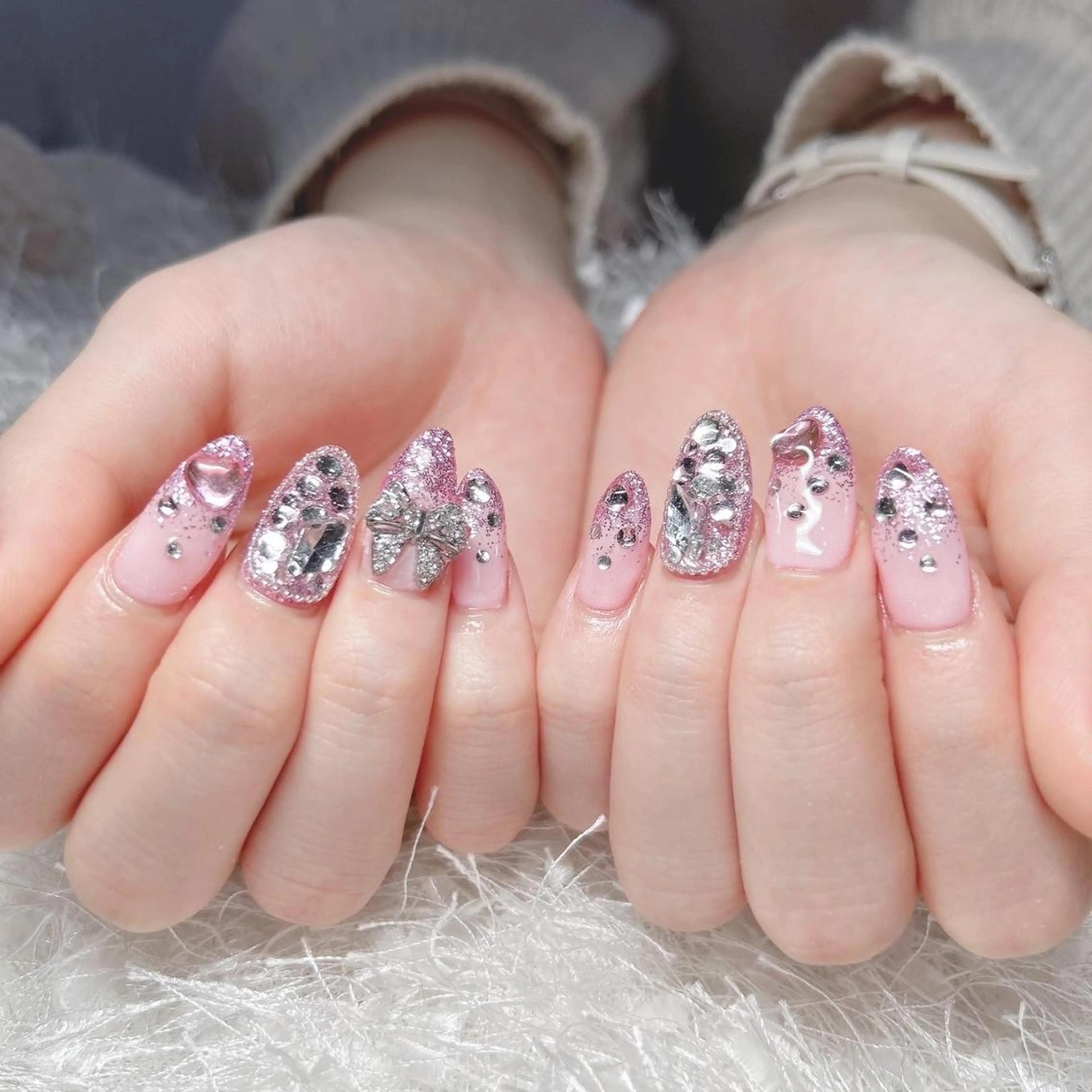 ネイル 長さ出し フレンチネイル ジェルネイル グラデーション 韓国ネイル ハンドネイル Nail&eye Belire 新宿のネイルデザイン