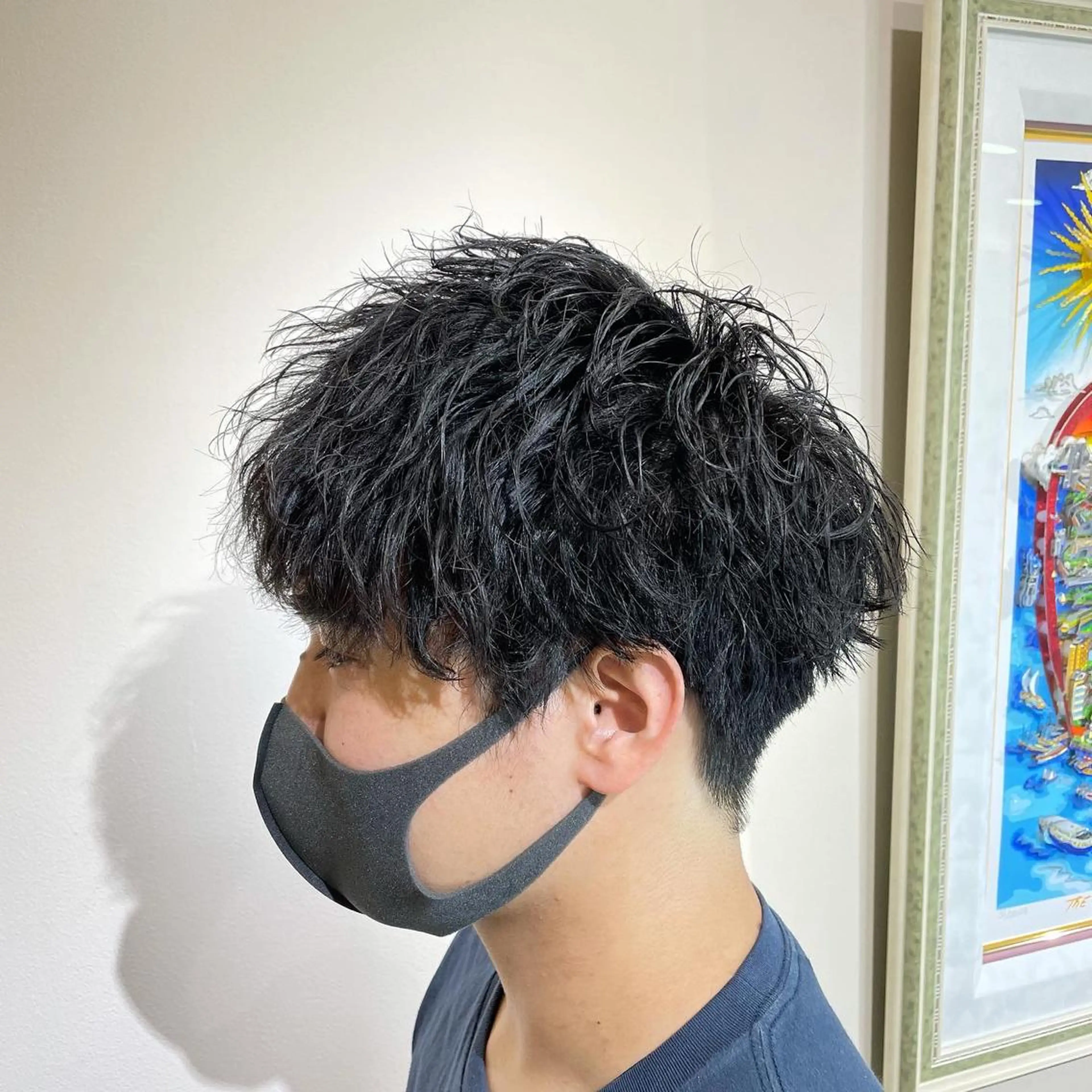 ショート パーマ メンズ メンズパーマ ツイストスパイラルパーマ スパイラルパーマ カット パーマ 平賀 誠也のヘアスタイル