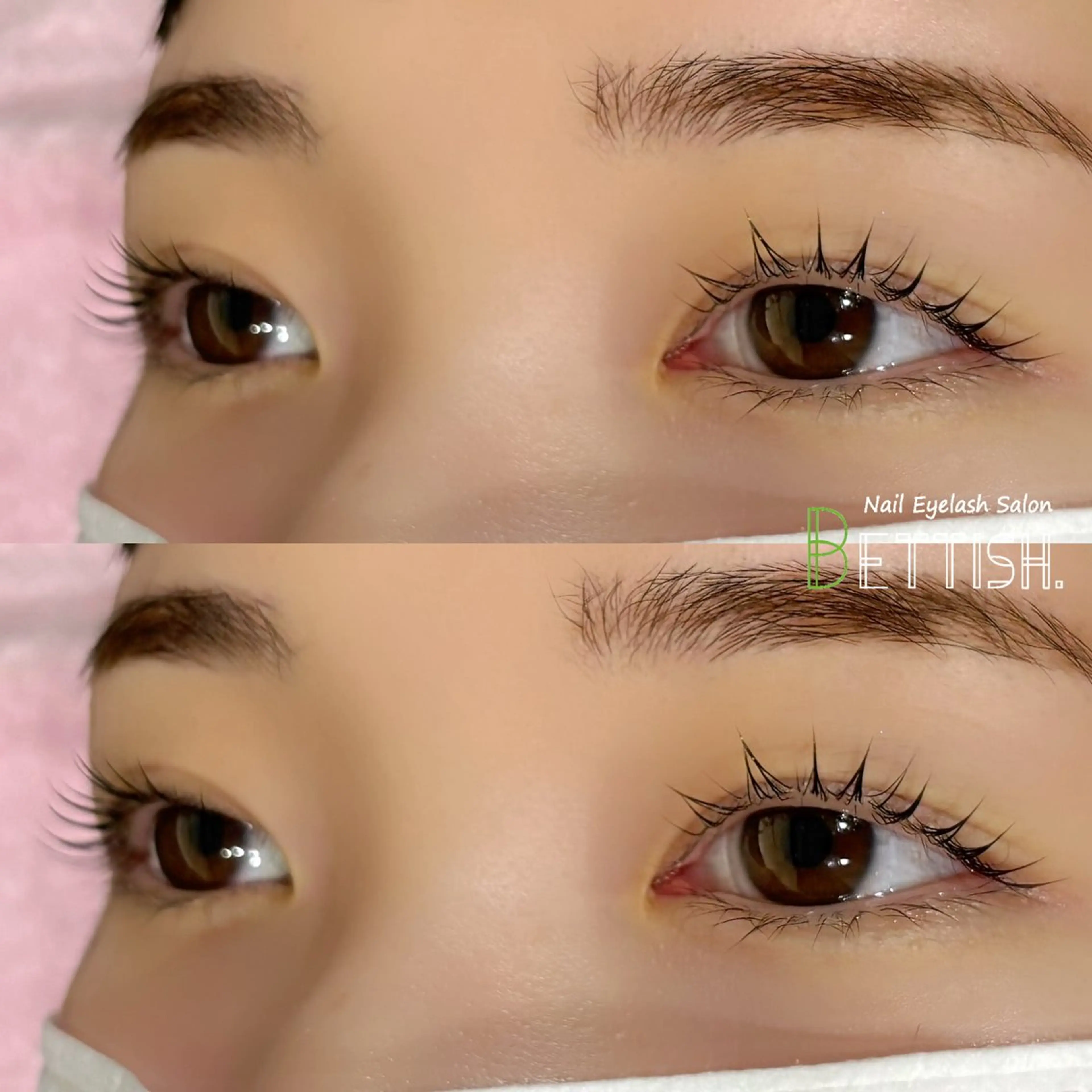 マツエク・マツパ パリジェンヌラッシュリフト BETTISH🩵 SERIのマツエク・マツパデザイン