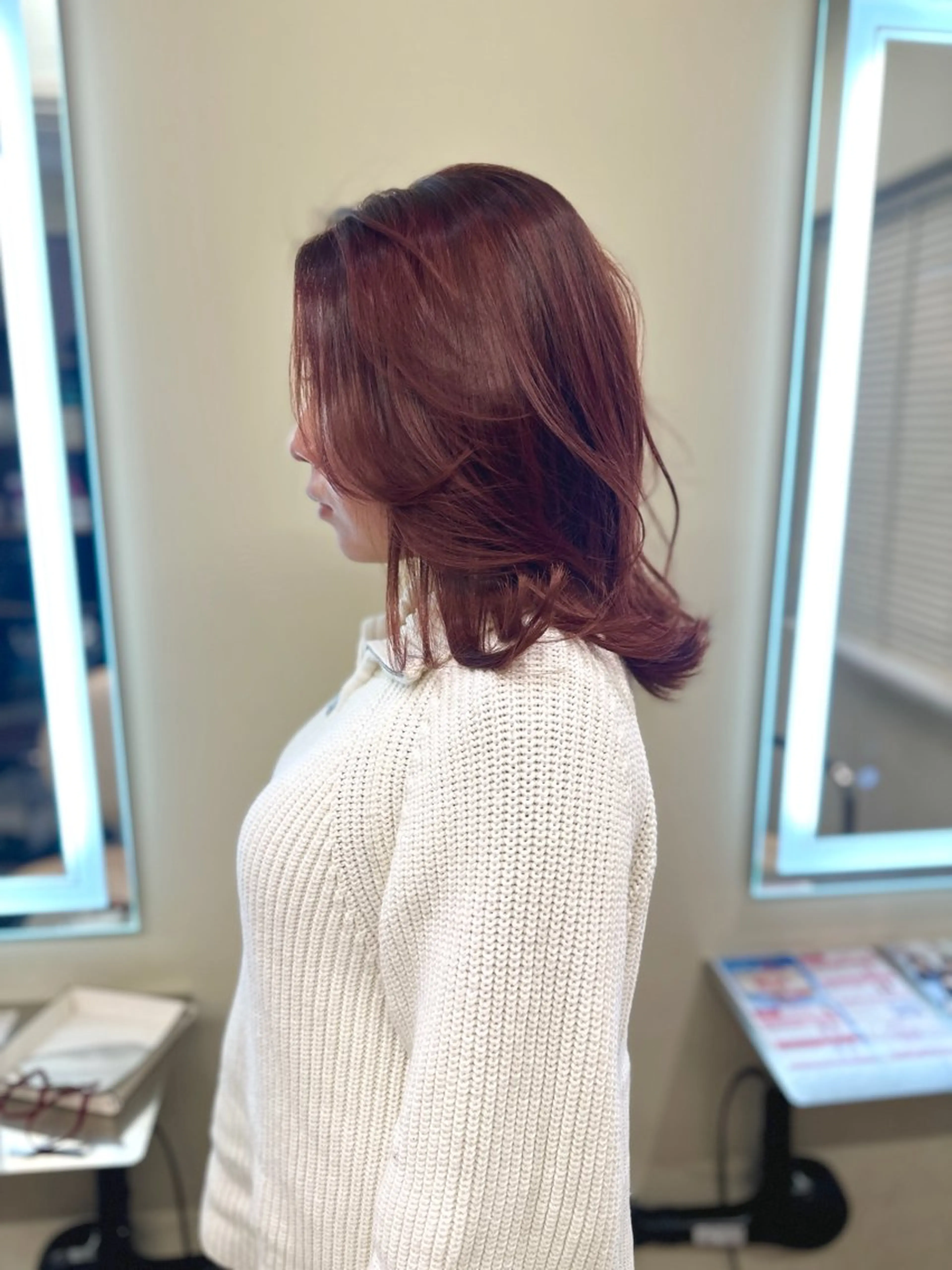 セミロング カラー アディクシーカラー バレイヤージュ ブリーチ デザインカラー ダブルカラー カット ヘアカラー トリートメント opus 店長大和 レイヤー/赤み消しのヘアスタイル