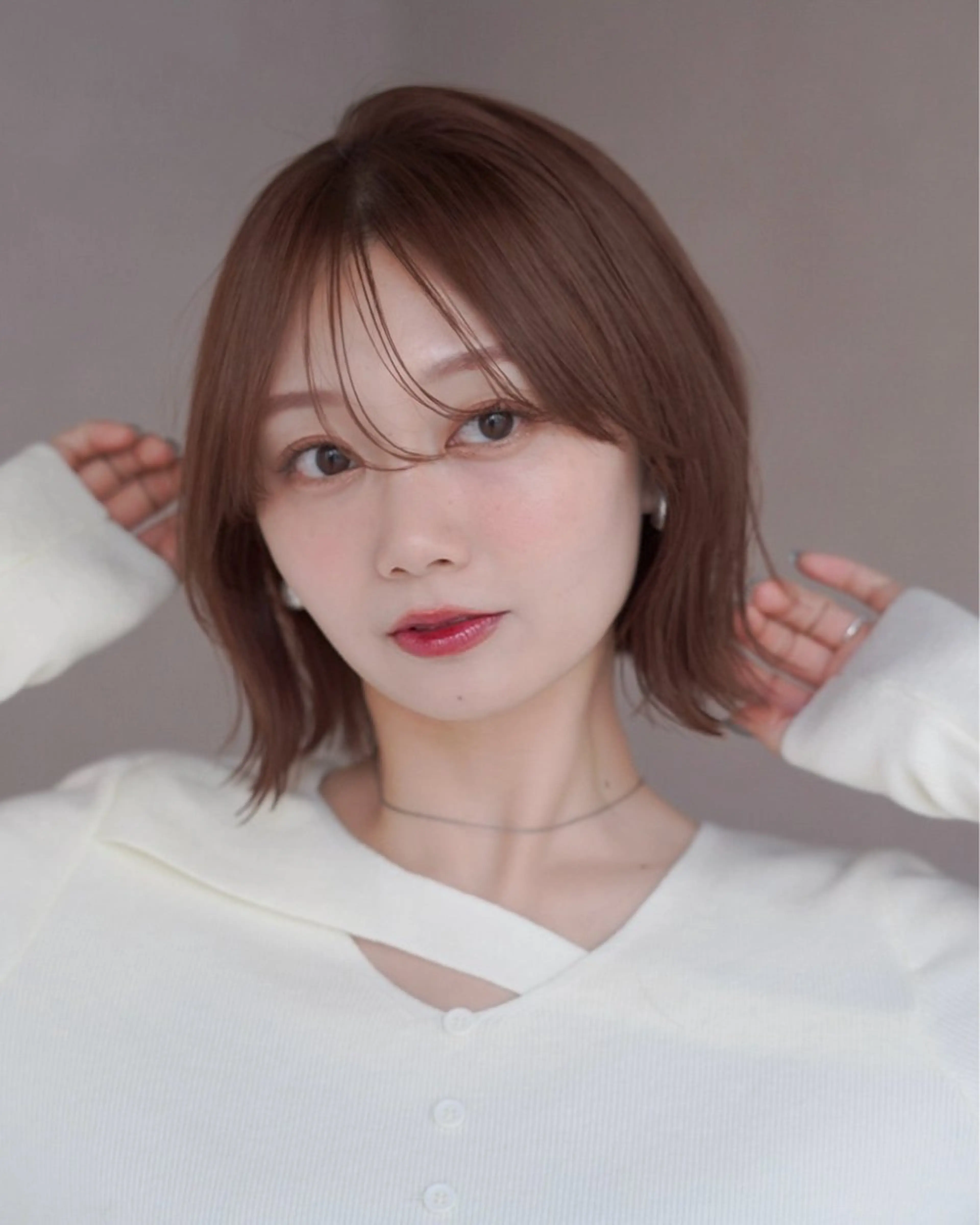 ミディアム カラー カット ヘアカラー ren ボブロブ/ミディアムのヘアスタイル