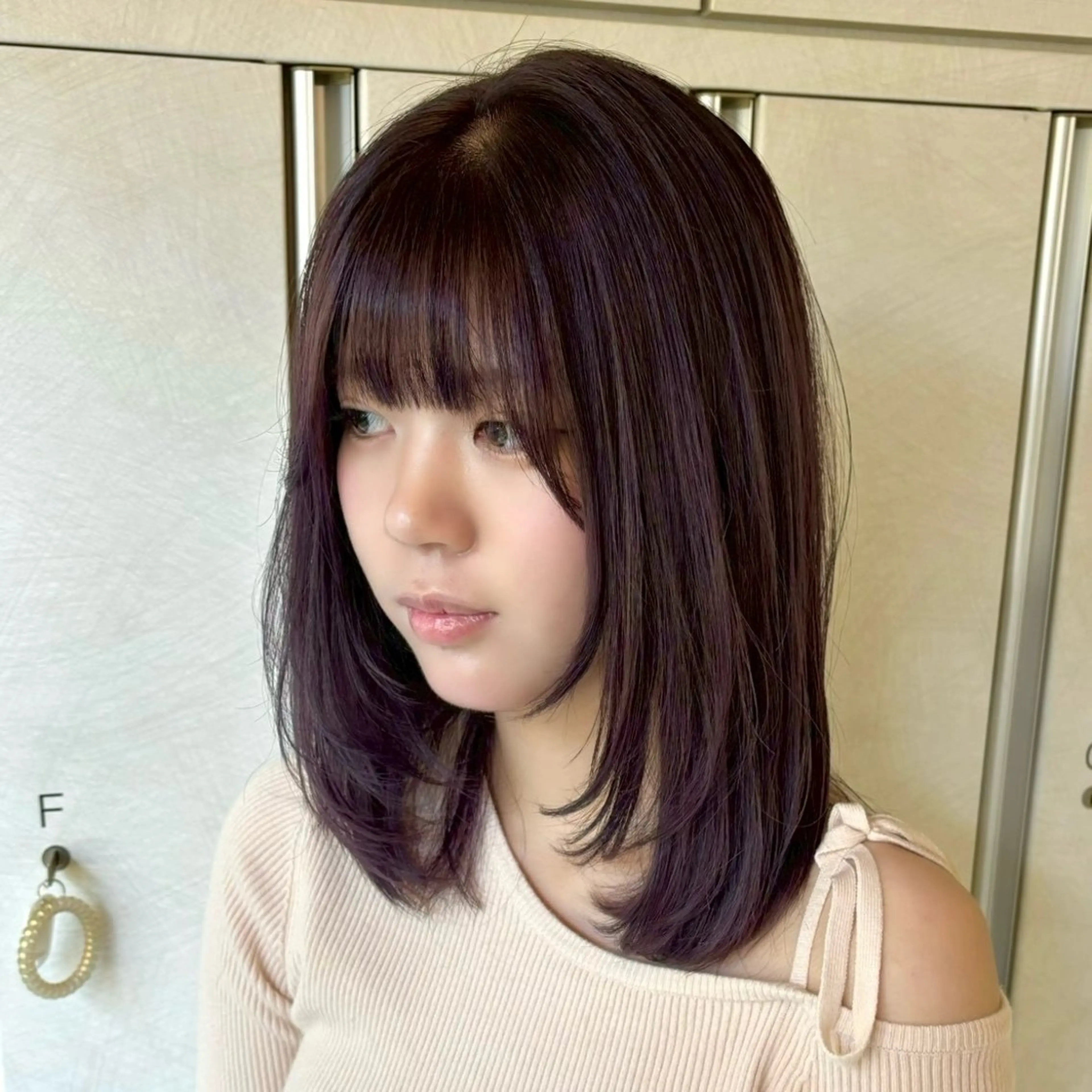ミディアム カラー ラベンダーカラー レイヤーカット カット ヘアカラー トリートメント ボブ/レイヤー/透明 感カラー/dai🌿のヘアスタイル