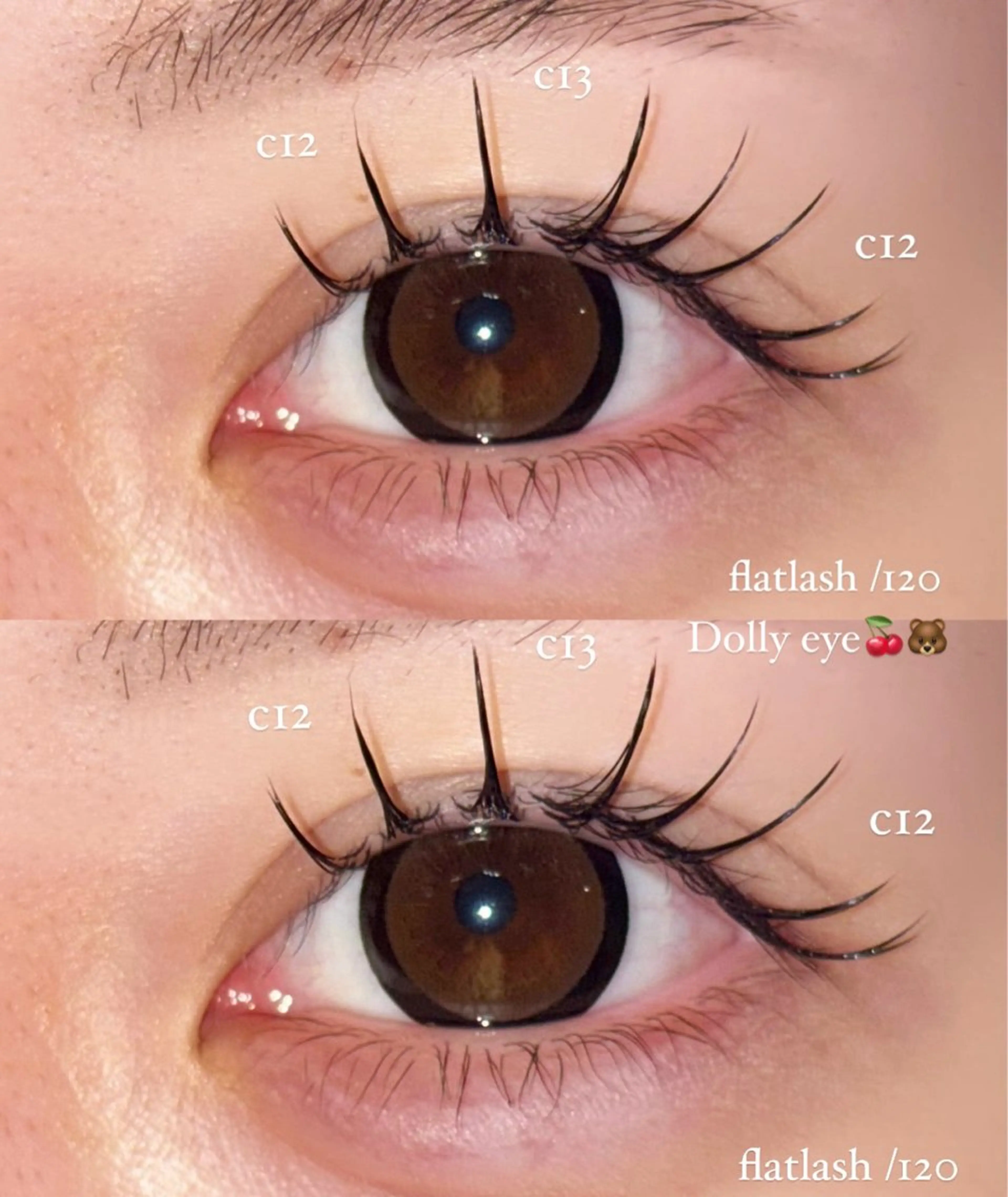 マツエク・マツパ フラットラッシュ まつげパーマ 下まつげエクステ 一重×まつ毛パーマ NORA senaのマツエク・マツパデザイン