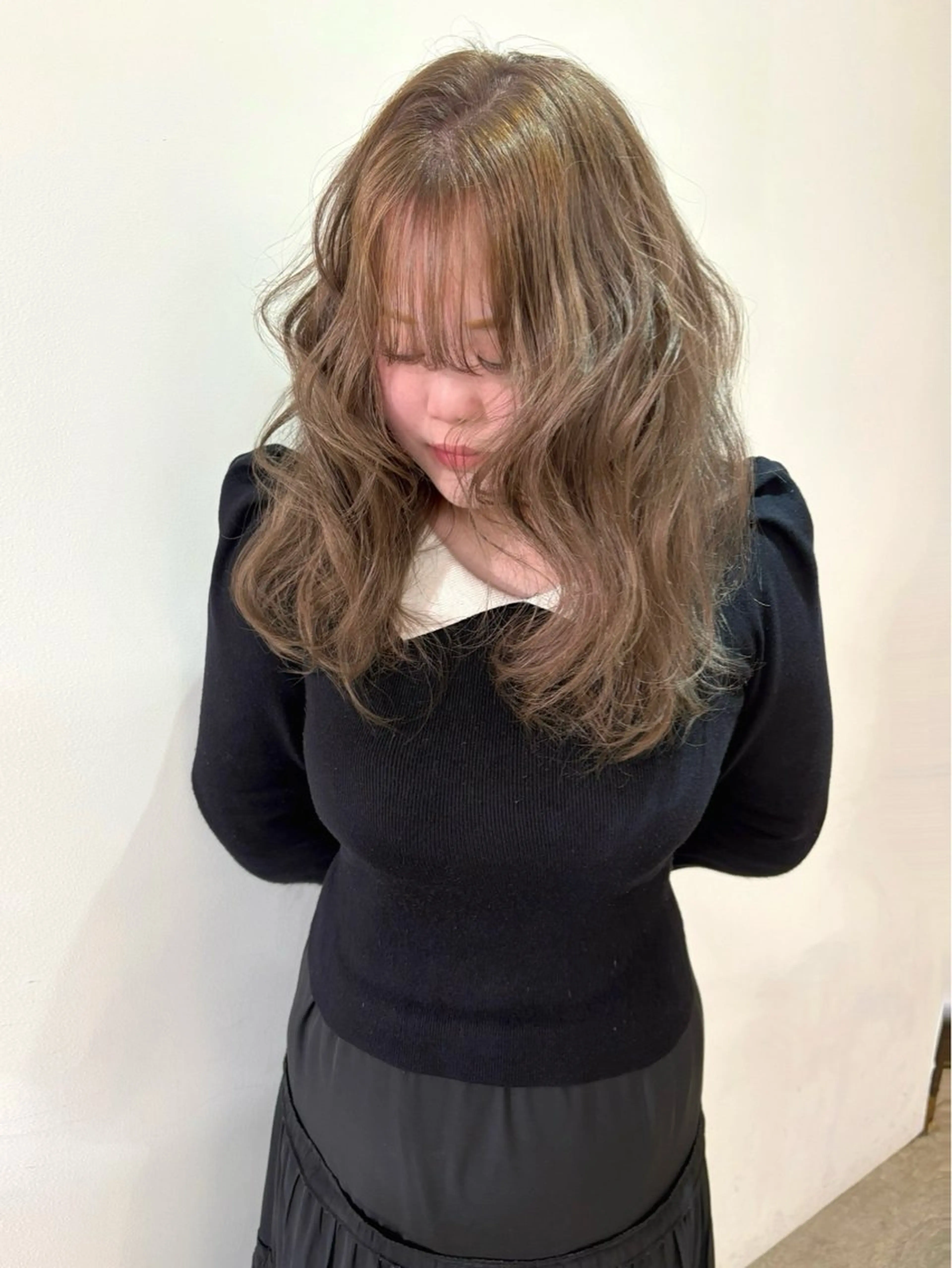 セミロング カラー ベージュカラー ヘアカラー Yuna/ブリーチ なしベージュのヘアスタイル