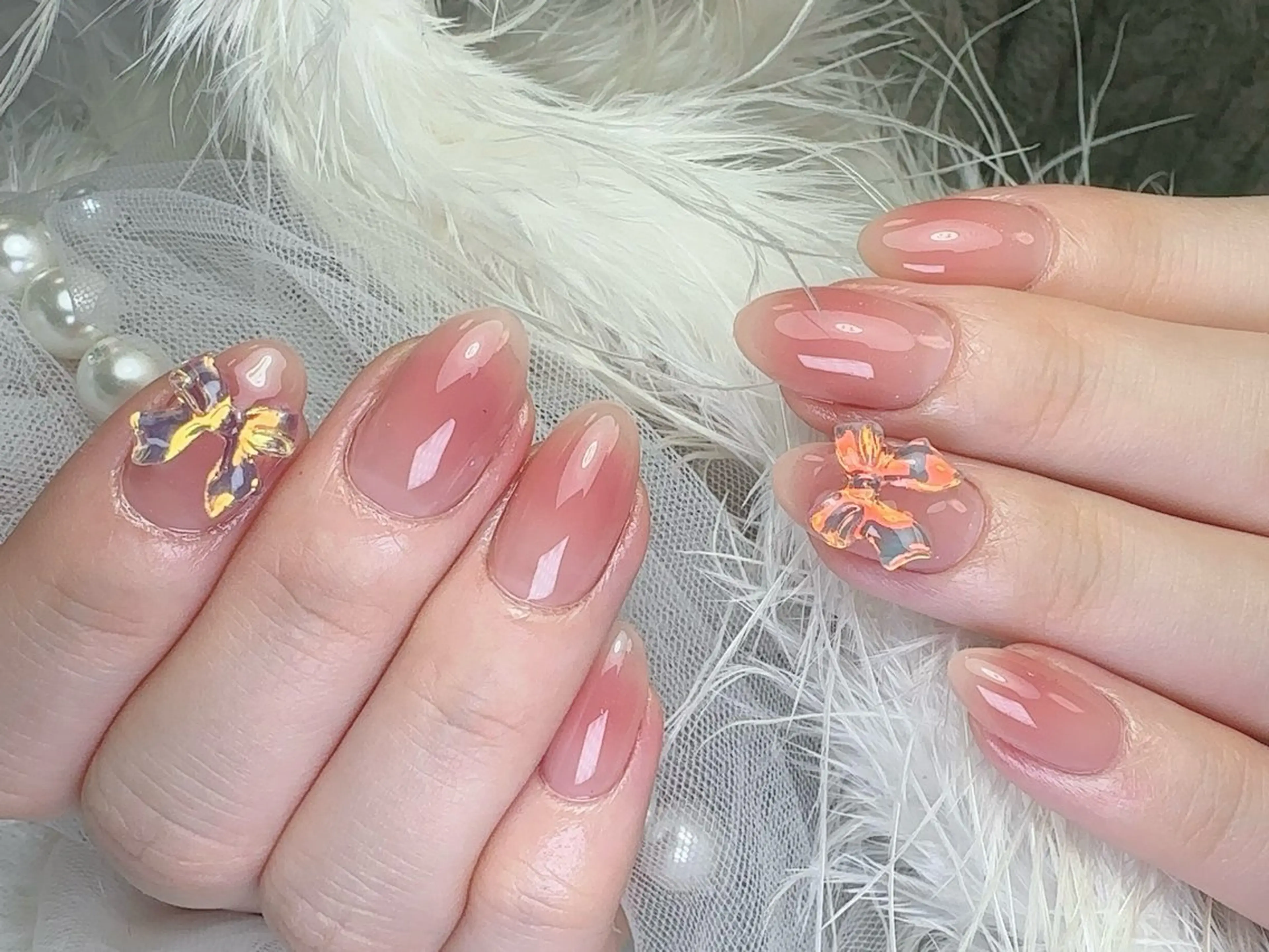 ネイル 成人式 長さ出し フットネイル フレンチネイル ジェルネイル ハンドネイル ハンドケア nail salon Feerieのネイルデザイン