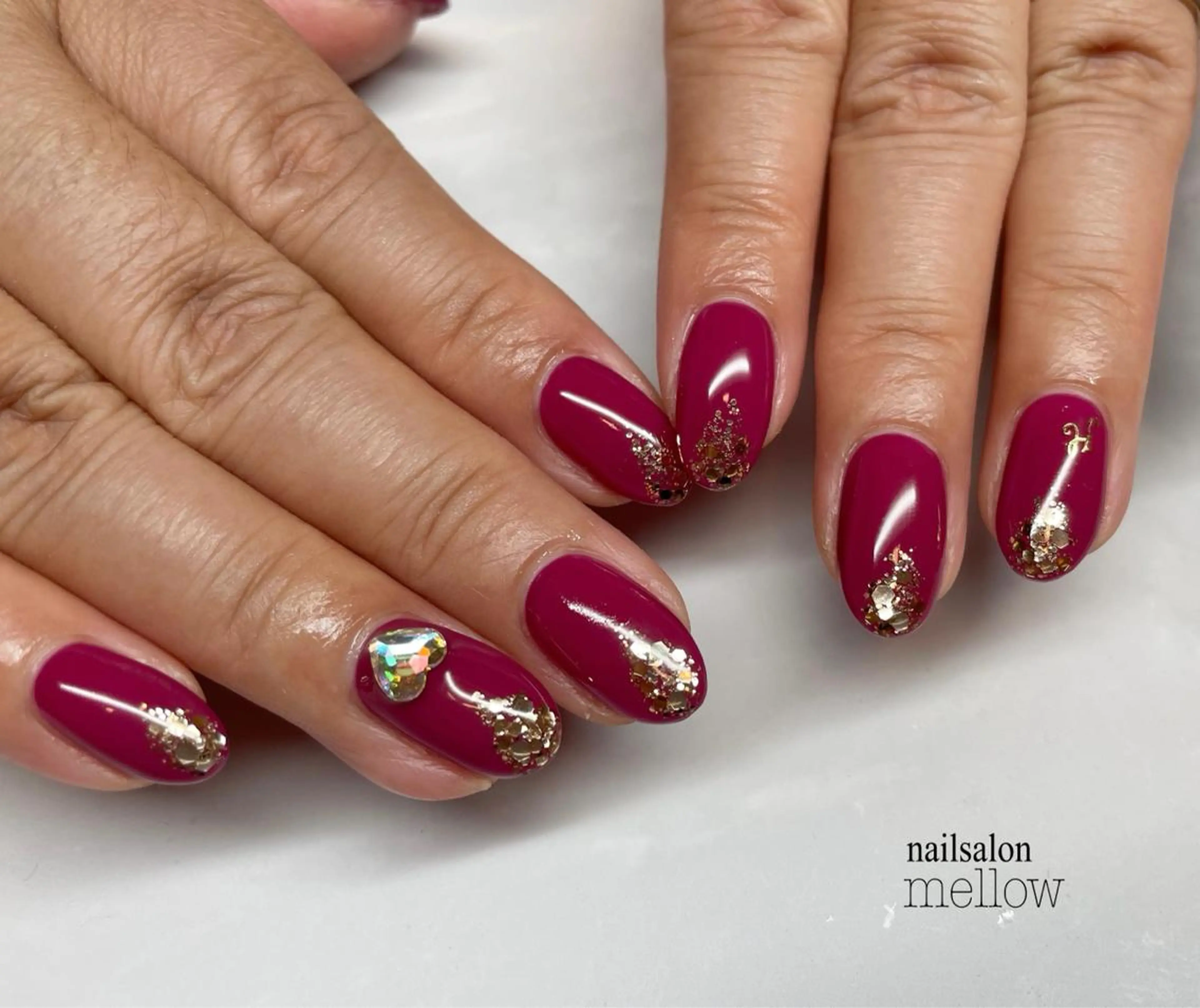 ネイル ラメ(グリッター) ピンク パープル 大山 浩美のネイルデザイン