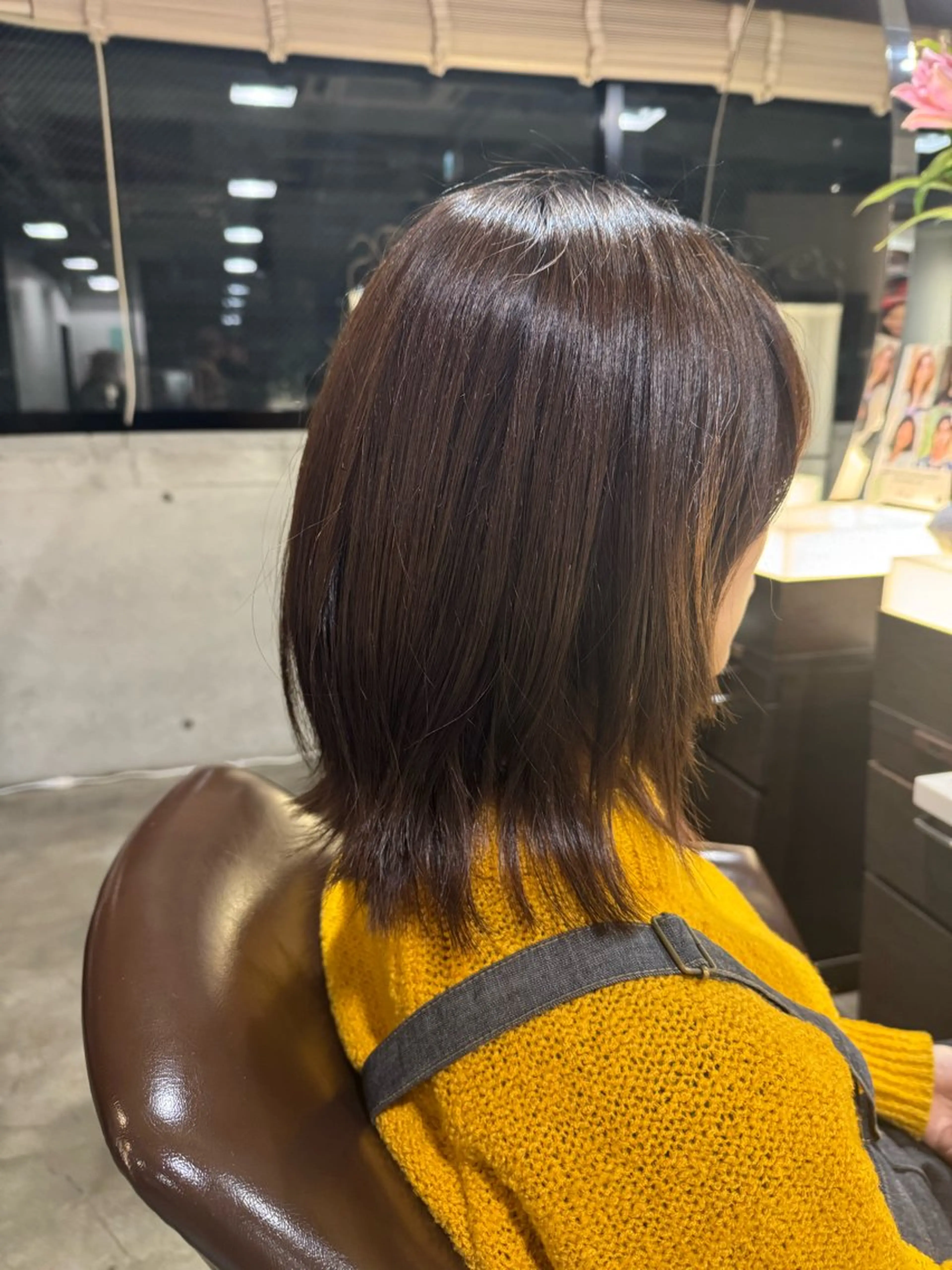 ミディアム タツキ/レイヤー/ パーマ/艶カラーのヘアスタイル