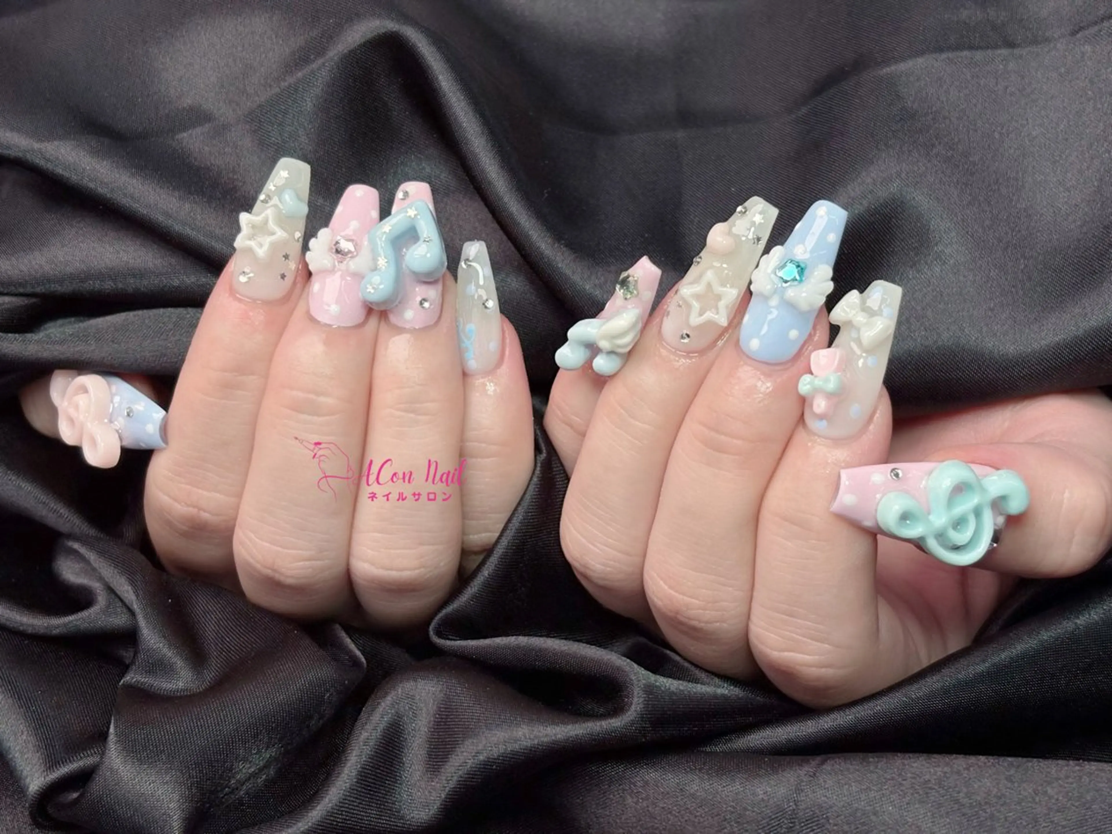 ネイル 桜ネイル 長さ出し フラワーネイル フレンチネイル ジェルネイル ハンドネイル AConNailSalon所属・ACon NailSalonのネイルデザイン