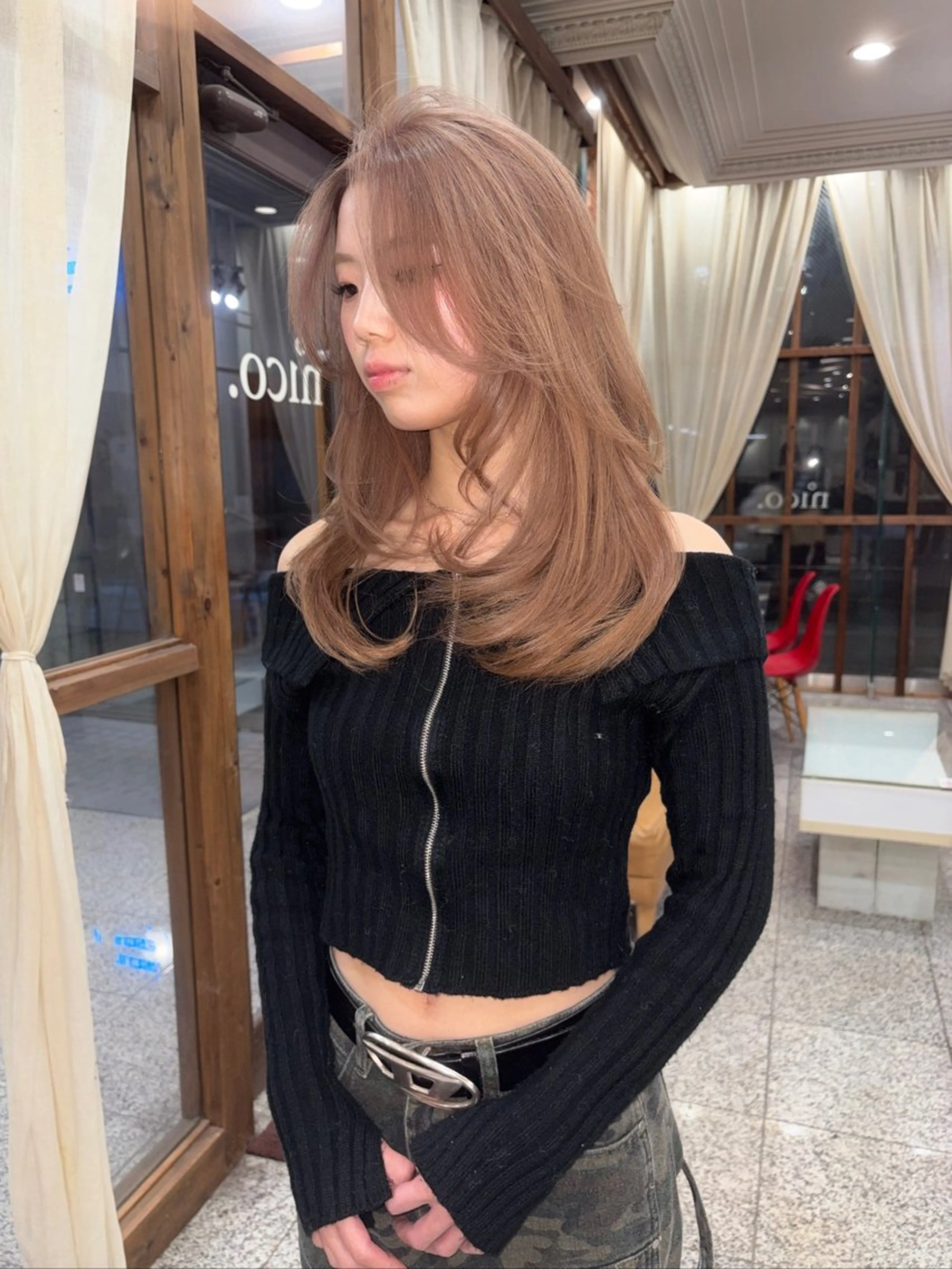 カラー ベージュカラー ミルクティーベージュ nico所属・KANNA🩵 nico 東心斎橋のヘアスタイル