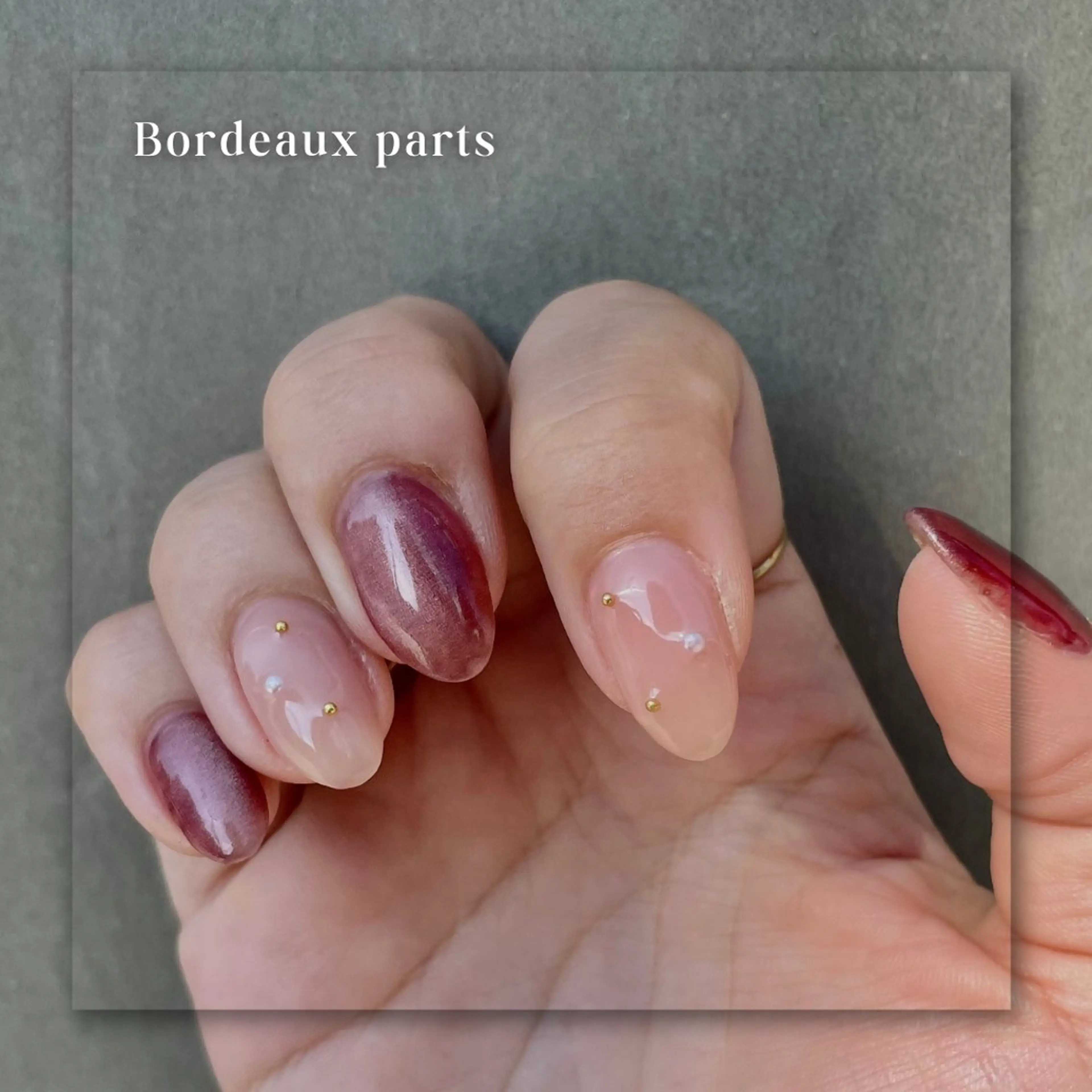 ネイル べっ甲ネイル ボルドー フラワーネイル フレンチネイル オフィスネイル Seemly 千田町店所属・フラワーパラジェル 🌸シームリーエミのネイルデザイン