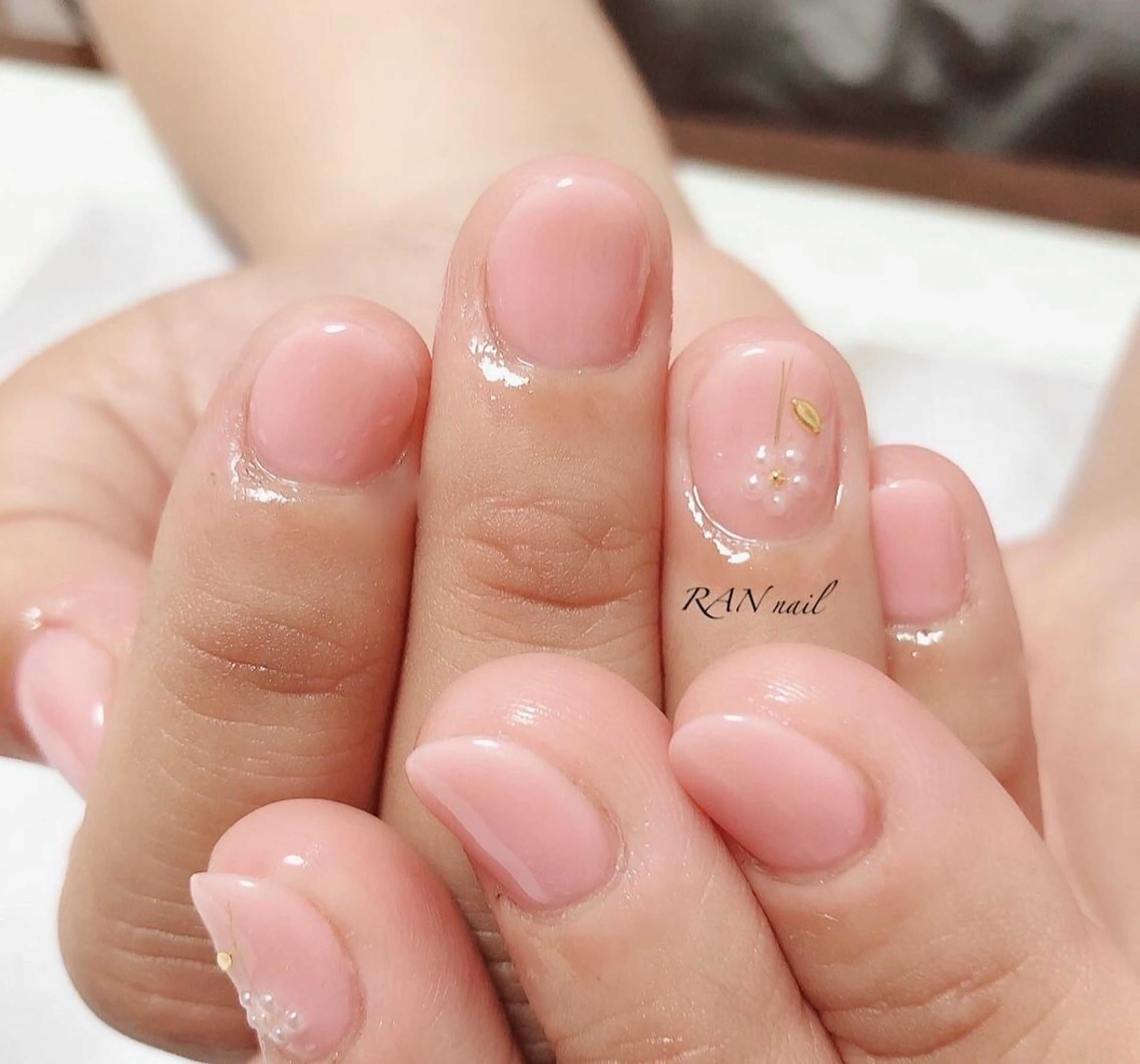 ネイル フラワーネイル フットネイル オフィスネイル ワンカラーネイル 春ネイル RAN nail 〜ランネイル〜所属・RAN nailのネイルデザイン