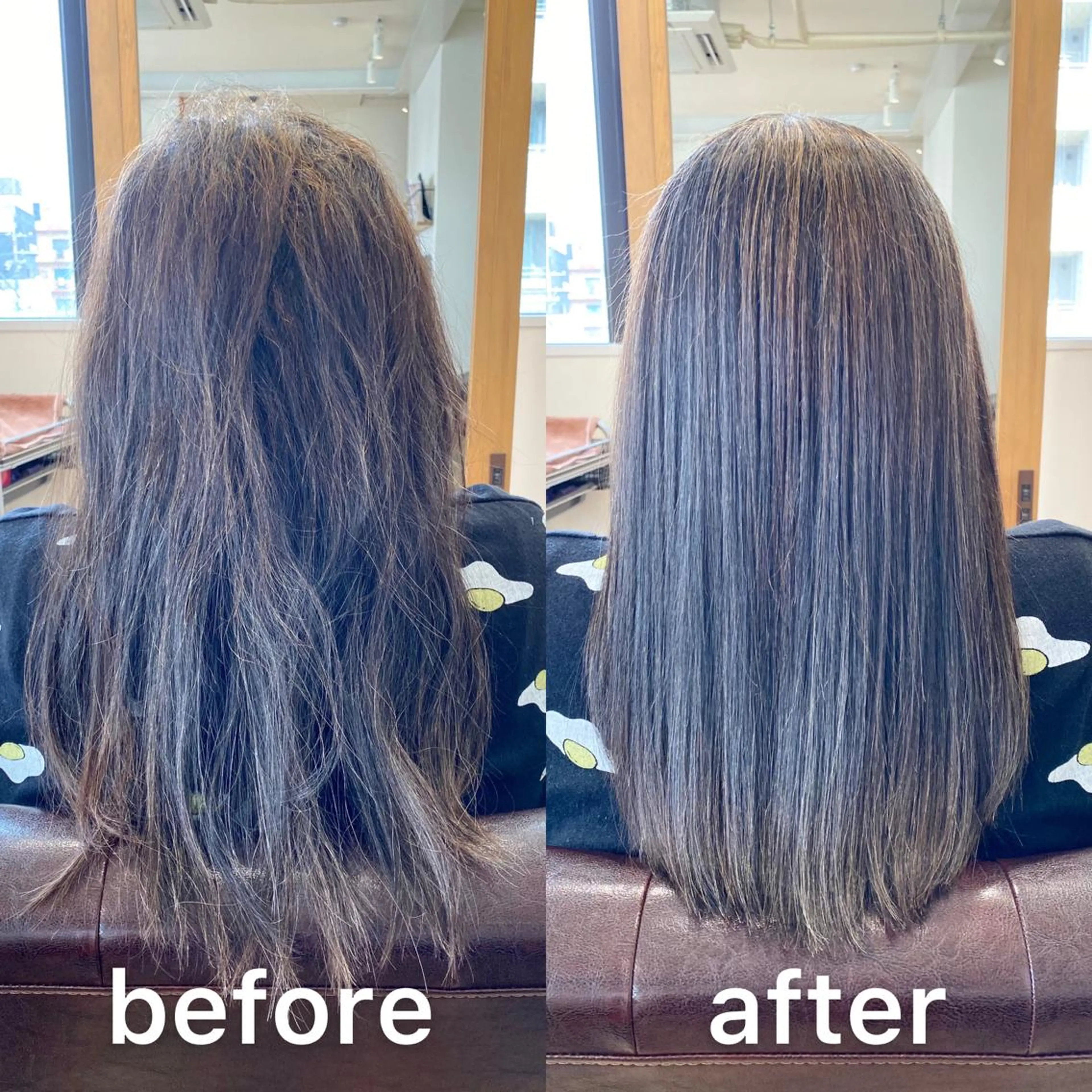 セミロング パーマ 髪質改善 縮毛矯正 ストレートパーマ KIZU 髪質改善 オカルト怪談のヘアスタイル