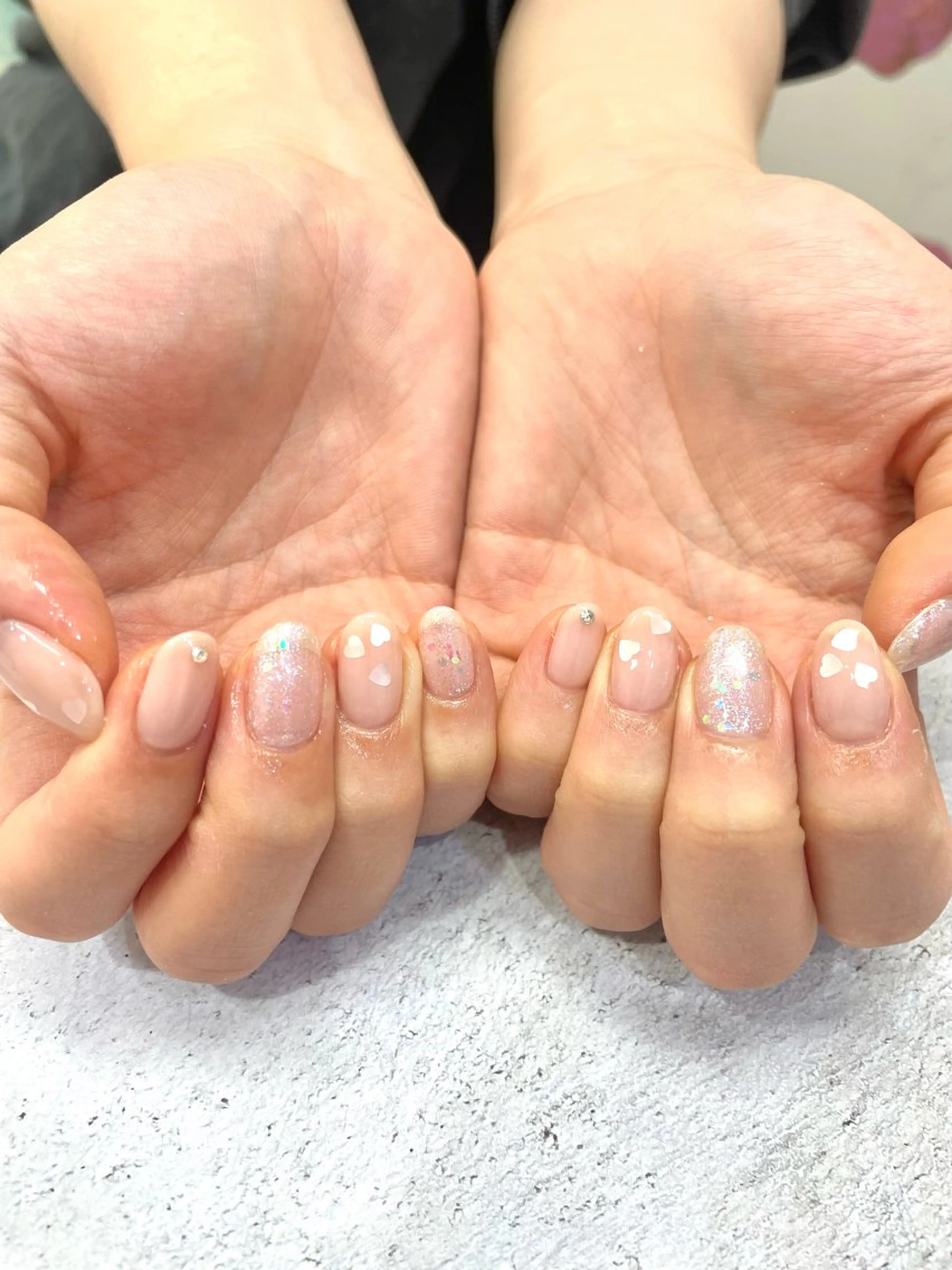 ネイル ハート シンプルネイル ピュアネイル& オンディーヌのネイルデザイン